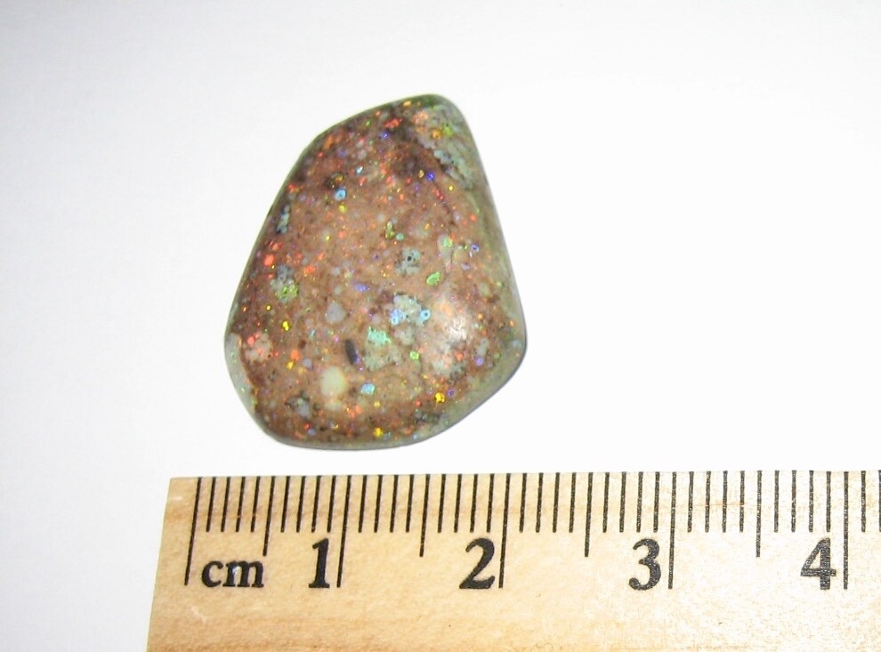 24mm x 20mm POLISHED NATURAL FREE FORM BOULDER OPAL CRYSTAL CABOCHON ~ 14cts *A1