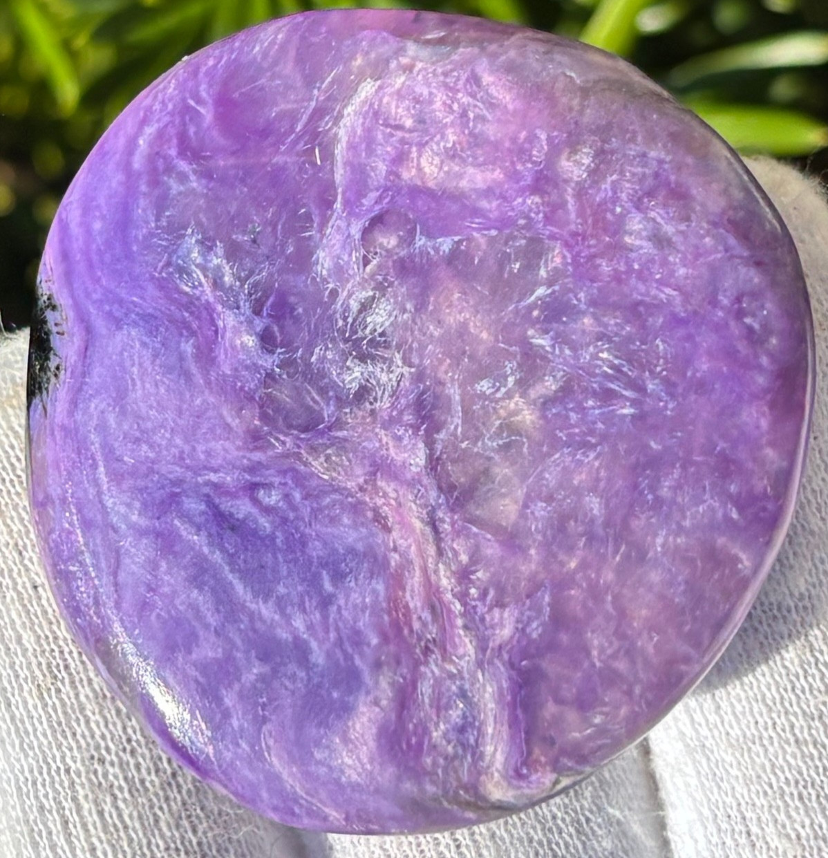 USA SALE 149g LOT 5 PALMSTONES THULITE CHAROITE THICK POCKET PALM STONES LARGE