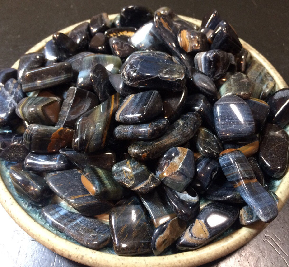 Blue Tigers Eye Tumbled Stone – Polished Blue Tigers Eye Crystal