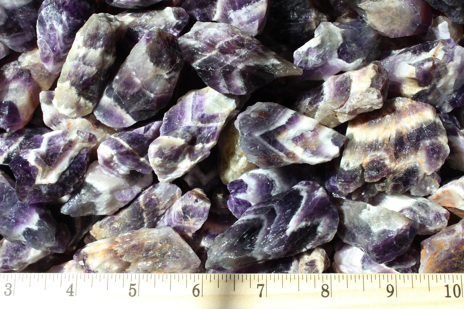 Chevron Amethyst – Rough Rocks for Tumbling – Bulk Wholesale 1LB options