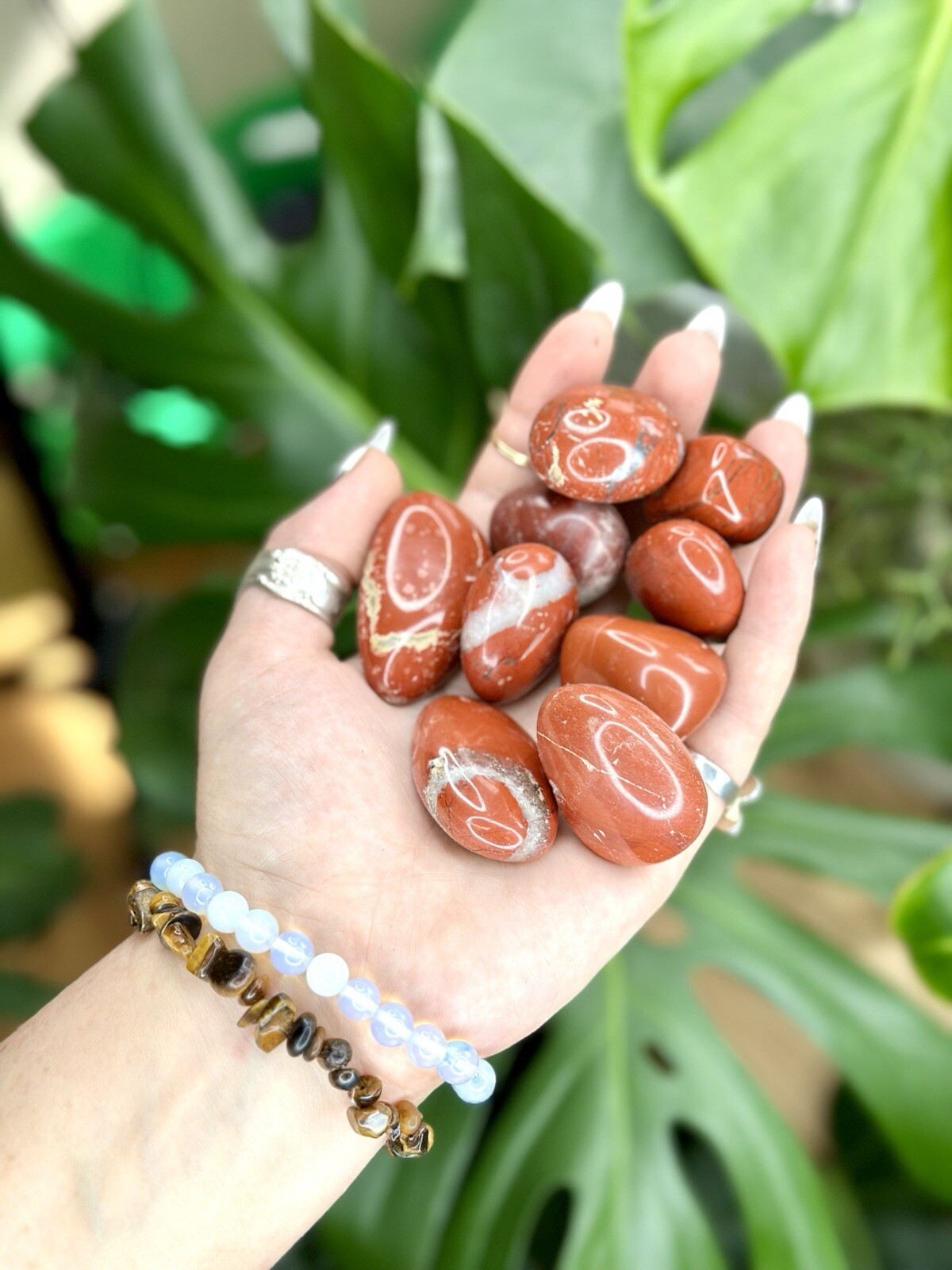 Red Jasper Tumbled Crystal Stones, 1/2 inch to 2 inch, Grade AAA