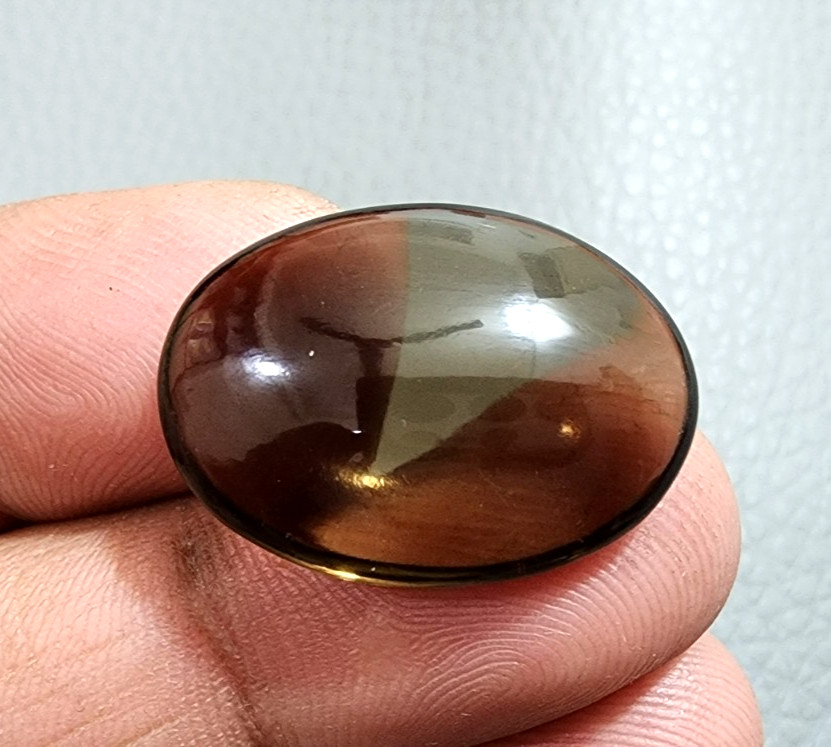 Raw Smoky Quartz 25.6Ct Cabochon Natural Brown Polished Gemstone Collector Piece