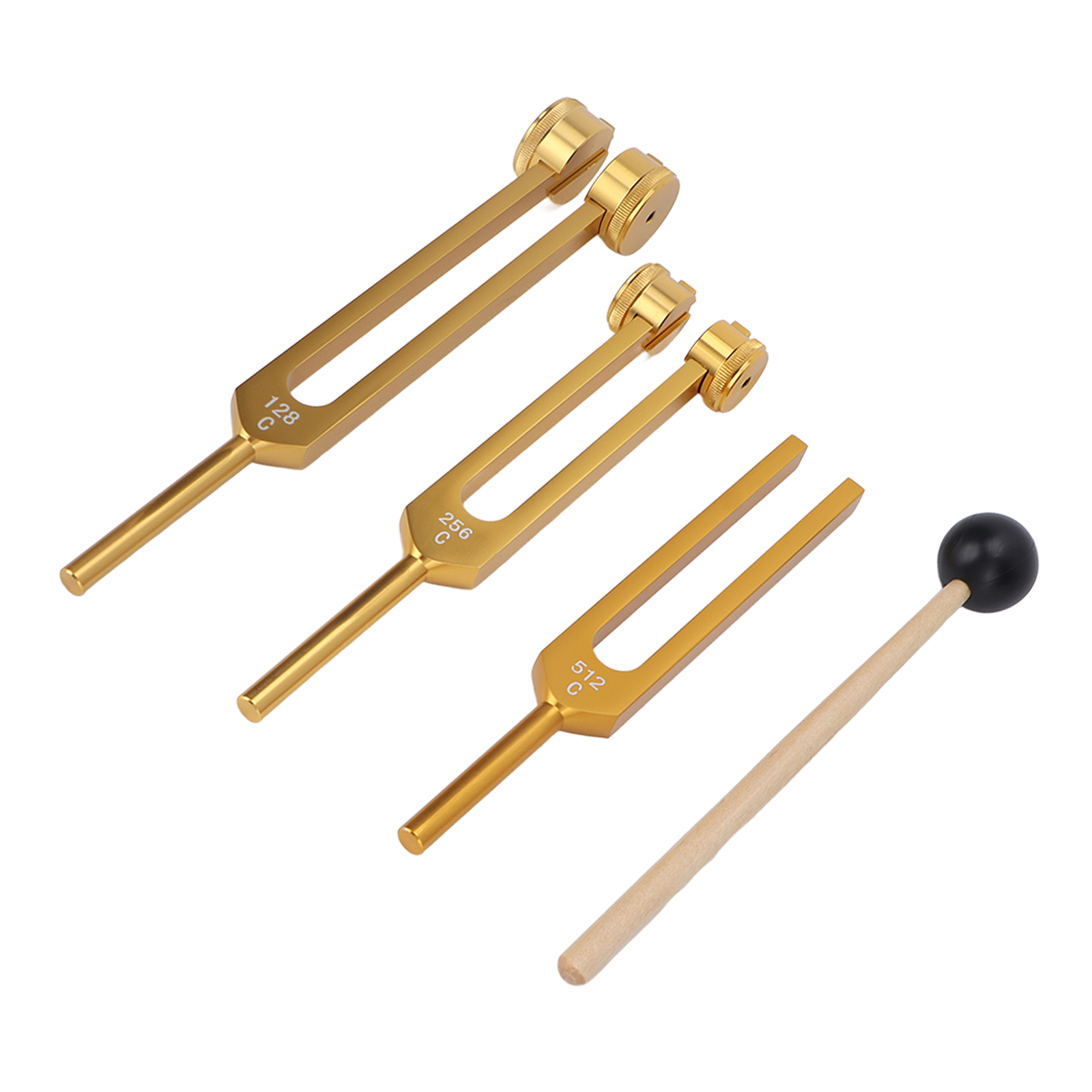 3Pcs Aluminium Alloy Tuning Fork Set 128 256 512Hz Body Tuning Forks With Hammer