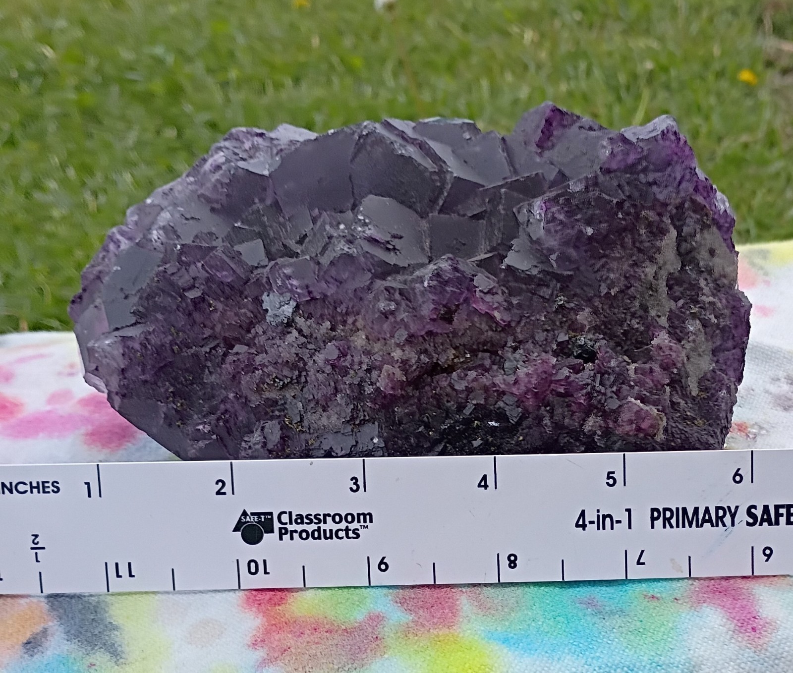 Very Large Purple Fluorite Crystal Cluster Display Specimen