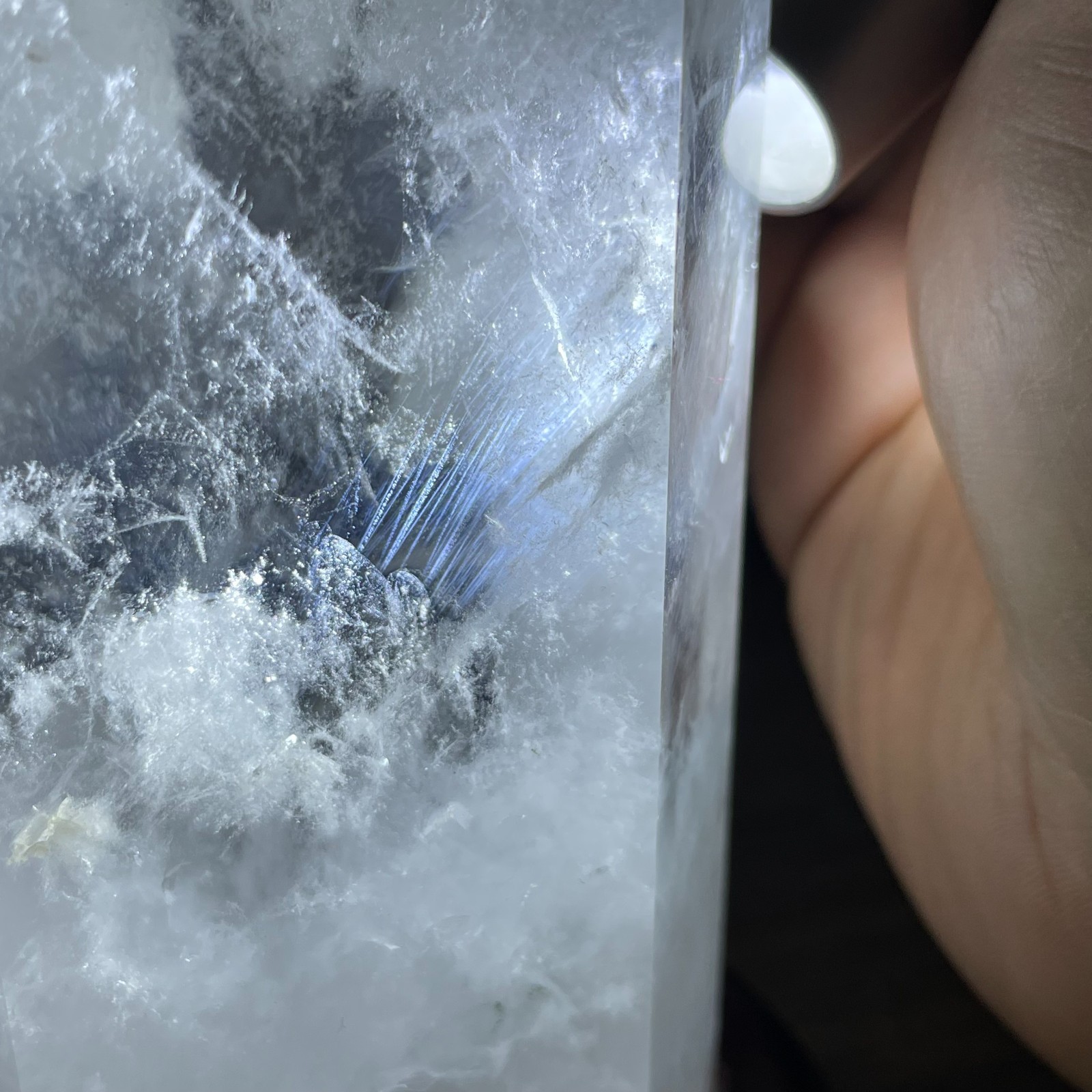 ALL 2.8LB Natural clear quartz Blue needle obelisk crystal point healing G6961
