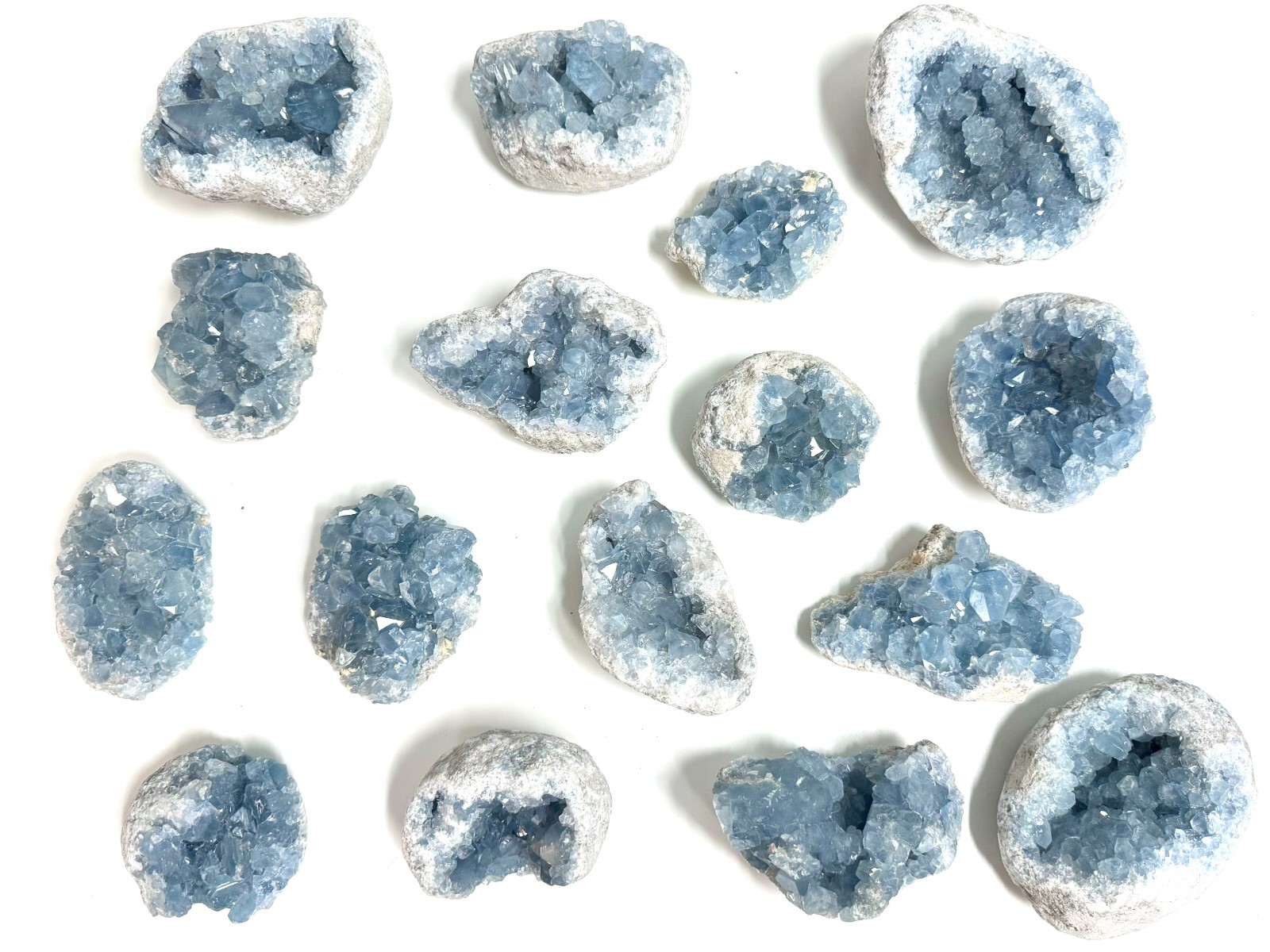 Celestite Crystal Cluster – High Quality Celestite Geodes (Blue Celestite Druze)
