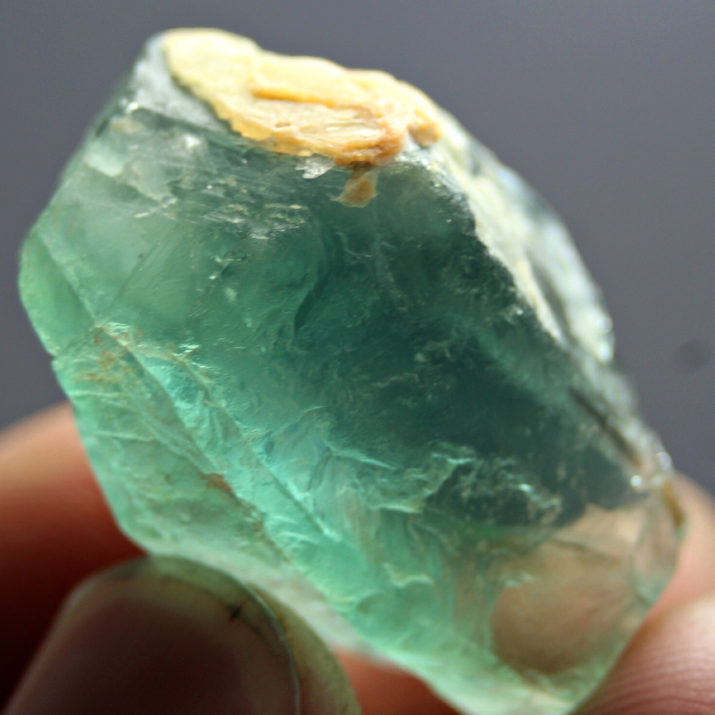 57 CT Eye-catchting Rare Green Fluorite Eye Clean Facet Grade Crystal From Afgha