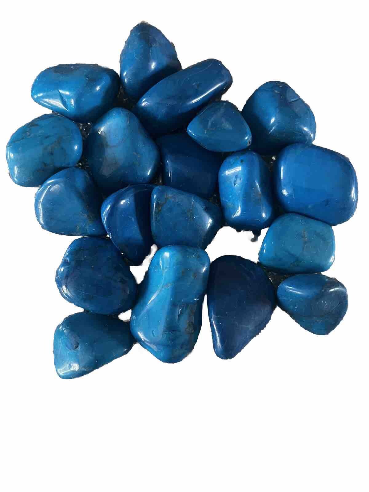 Blue Howlite Tumble Stone 25-30mm Approx, 3 Stones In Price