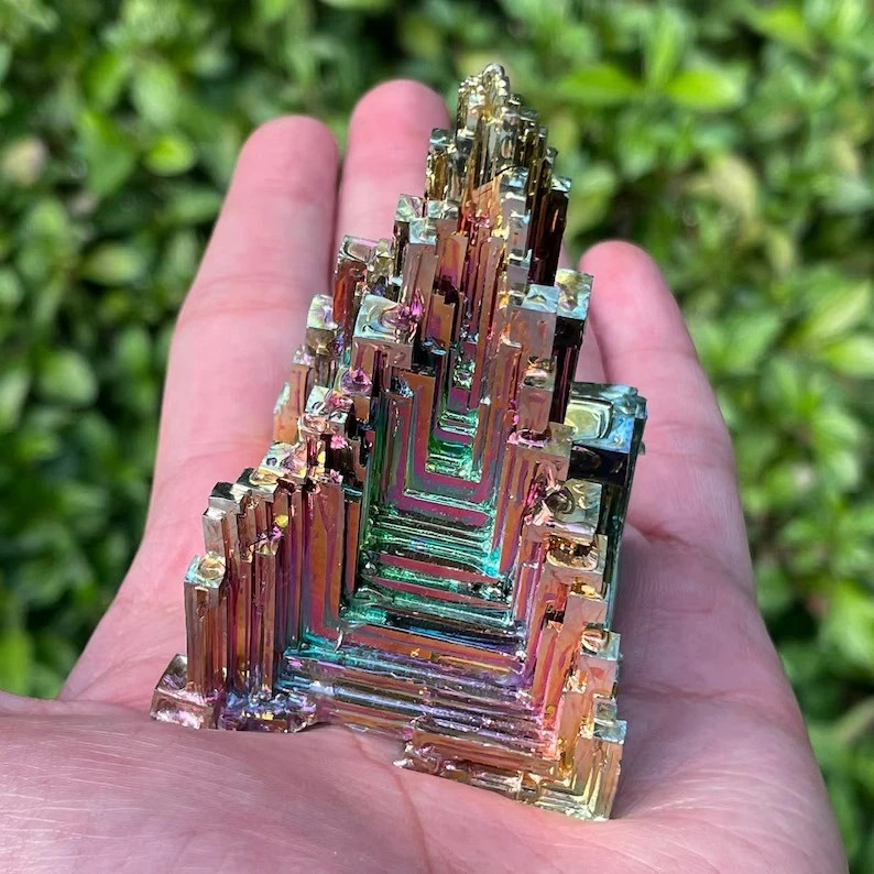 Rare Raw Aura Rainbow Titanium Bismuth Quartz Mineral Specimens Home Decor Gift