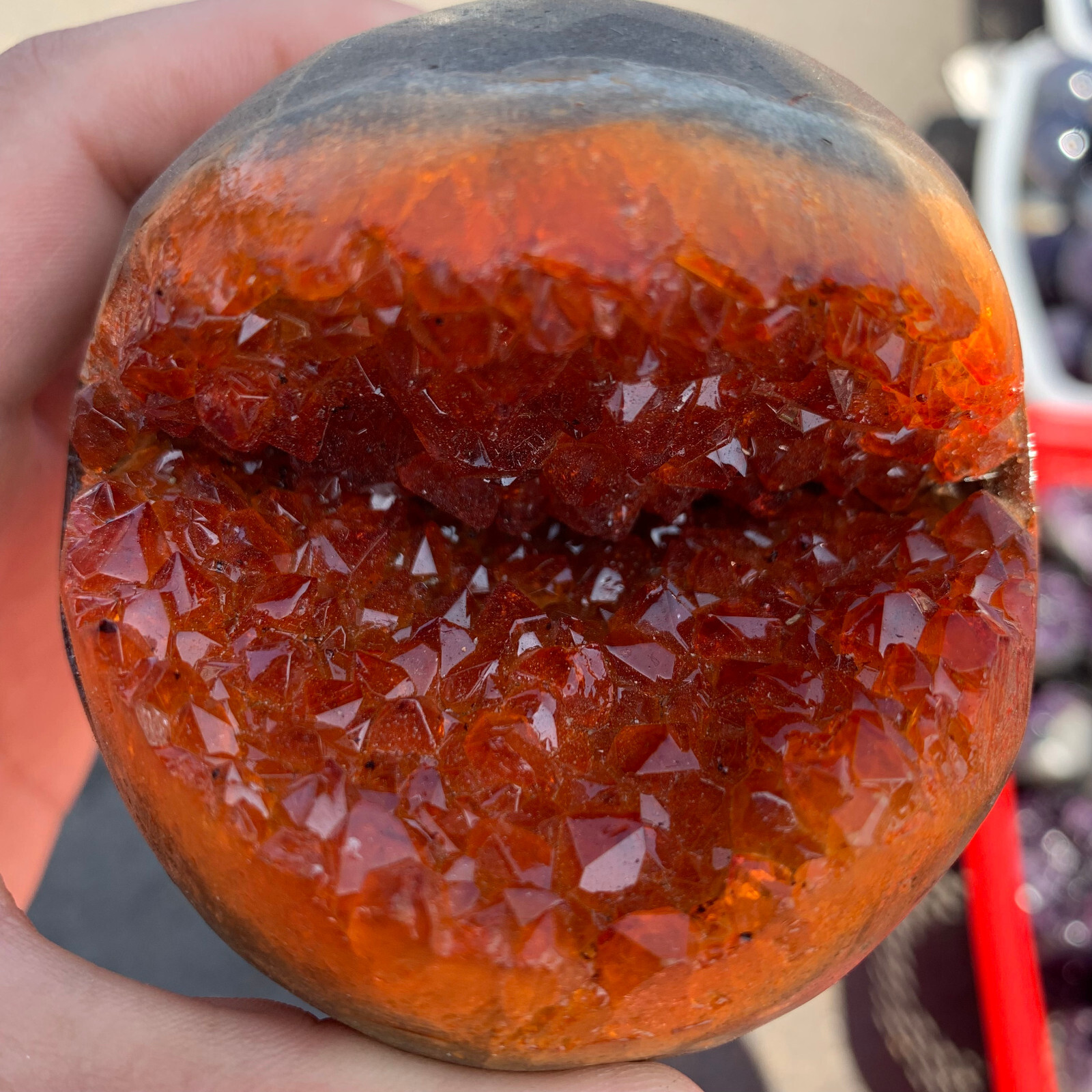 Natural Citrine geode quartz cluster crystal specimen Healing