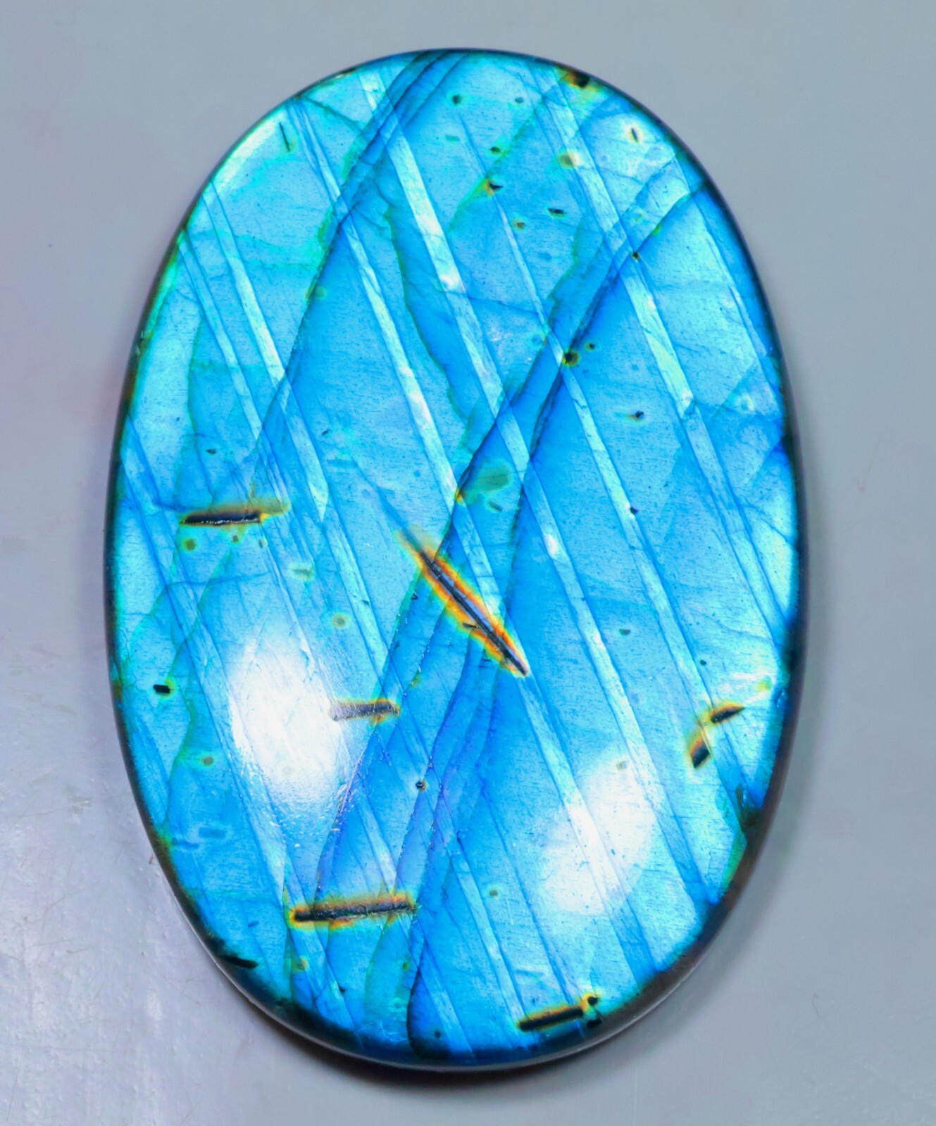 Natural Labradorite Pear , 0.5″- 4″ High Purple Multi Flash, Pick a Size