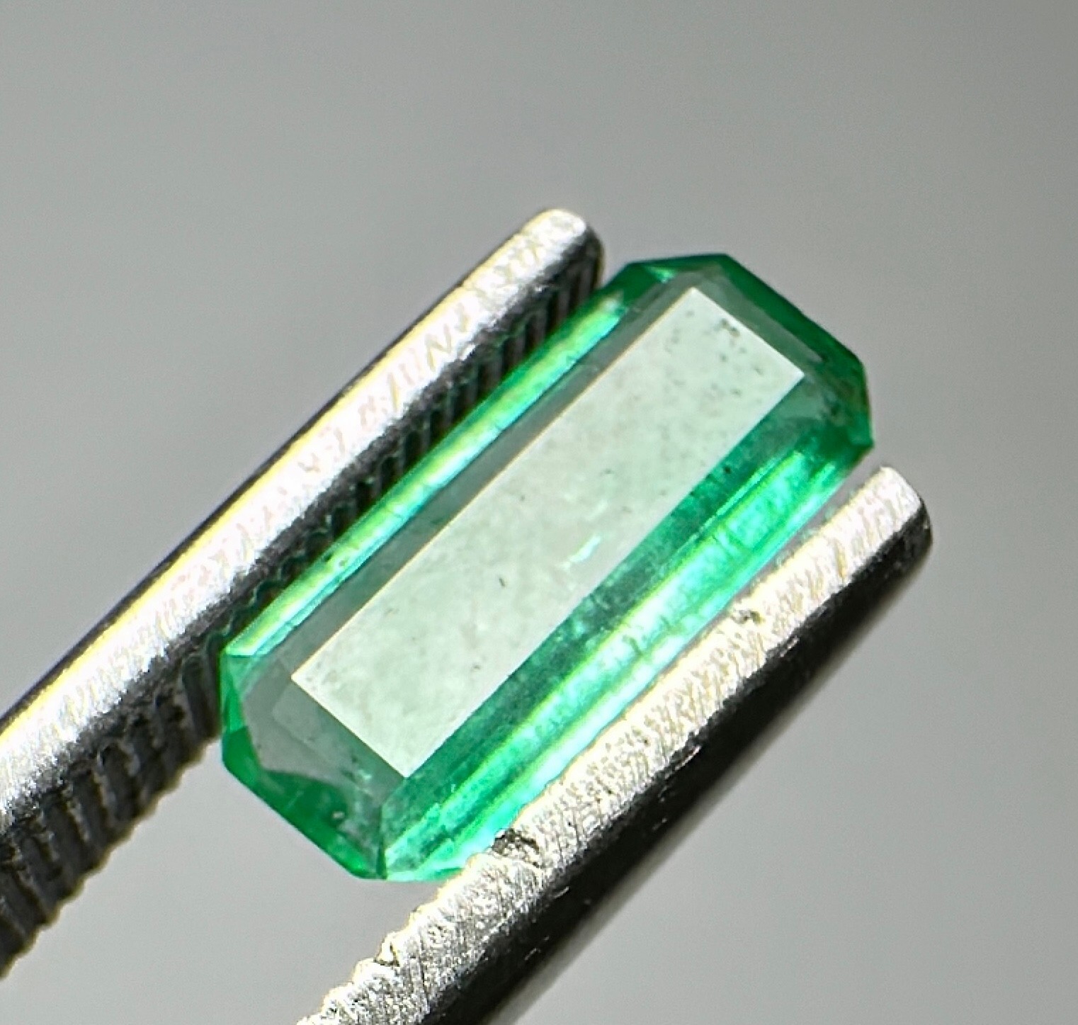 0.50 Ct WOW Top Green Eye Clean Emerald Cut Gemstone From Pakistan.
