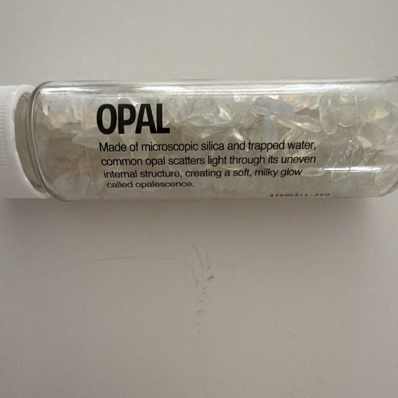 Opal Natural Rough Crystal Chips Vial Sample + Information Card.