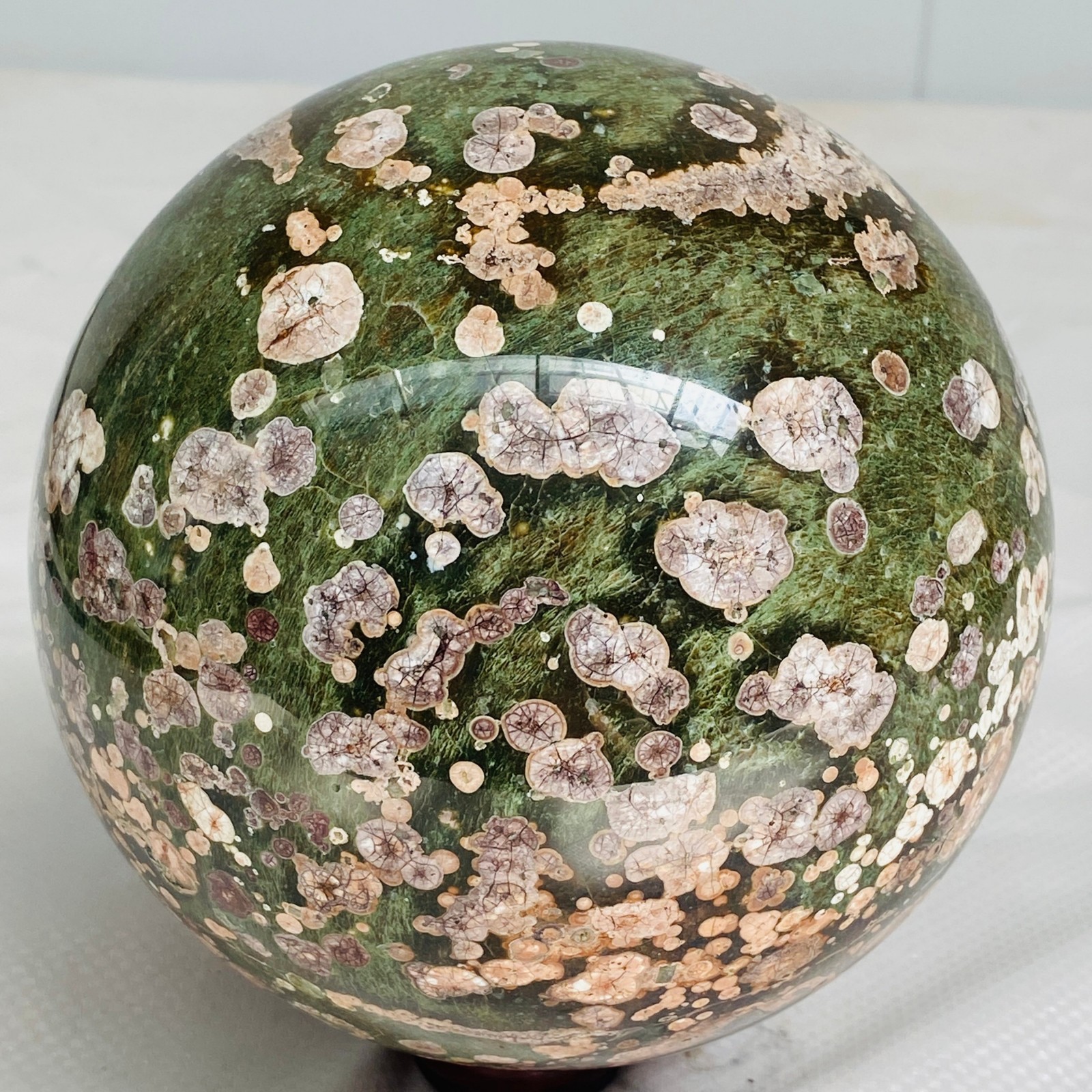 Natural Polished Pink cherry blossom agate BALL Madagascar 3160G ( 6.96LB )