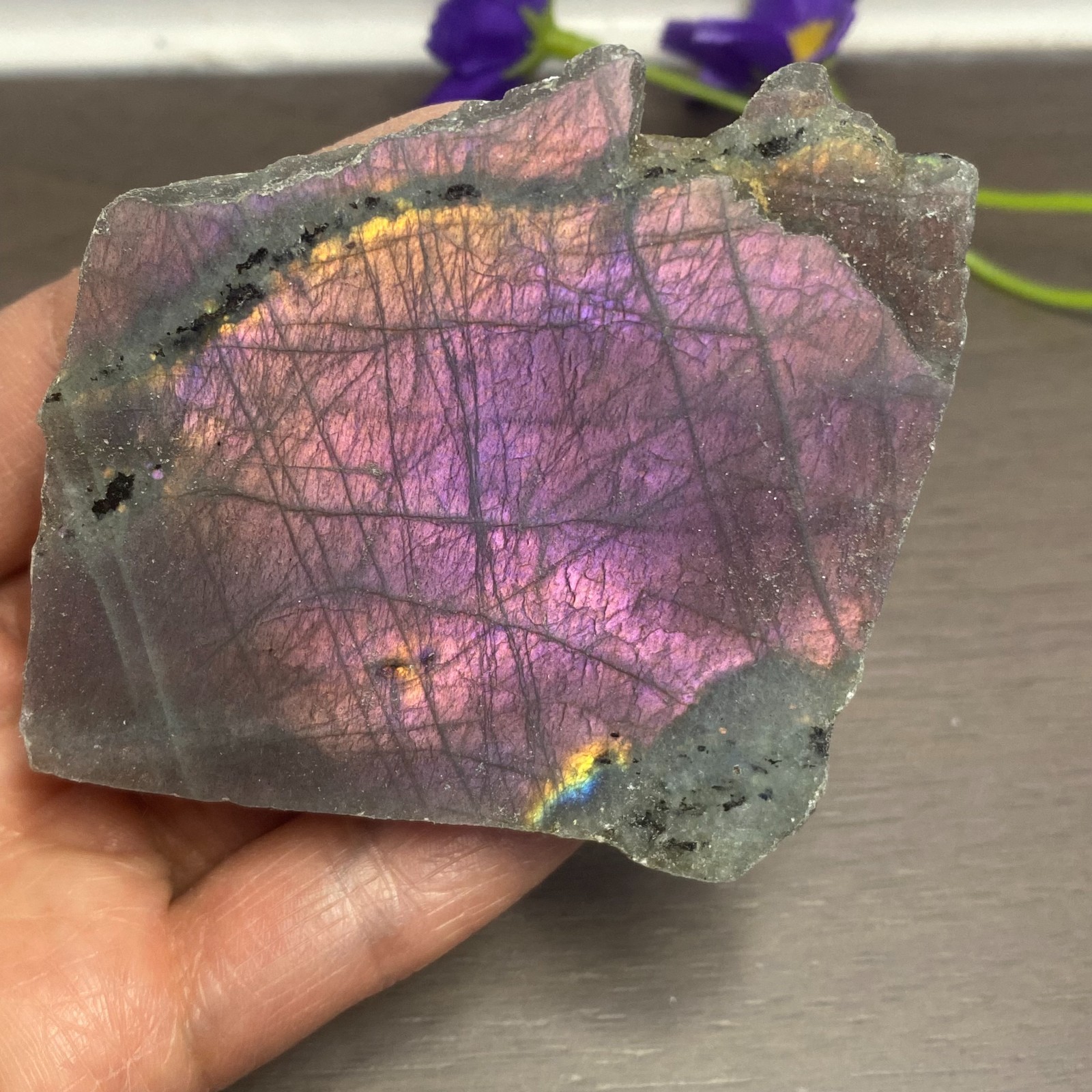 111.5g Top Labradorite Crystal Stone Rough Mineral Specimen Healing