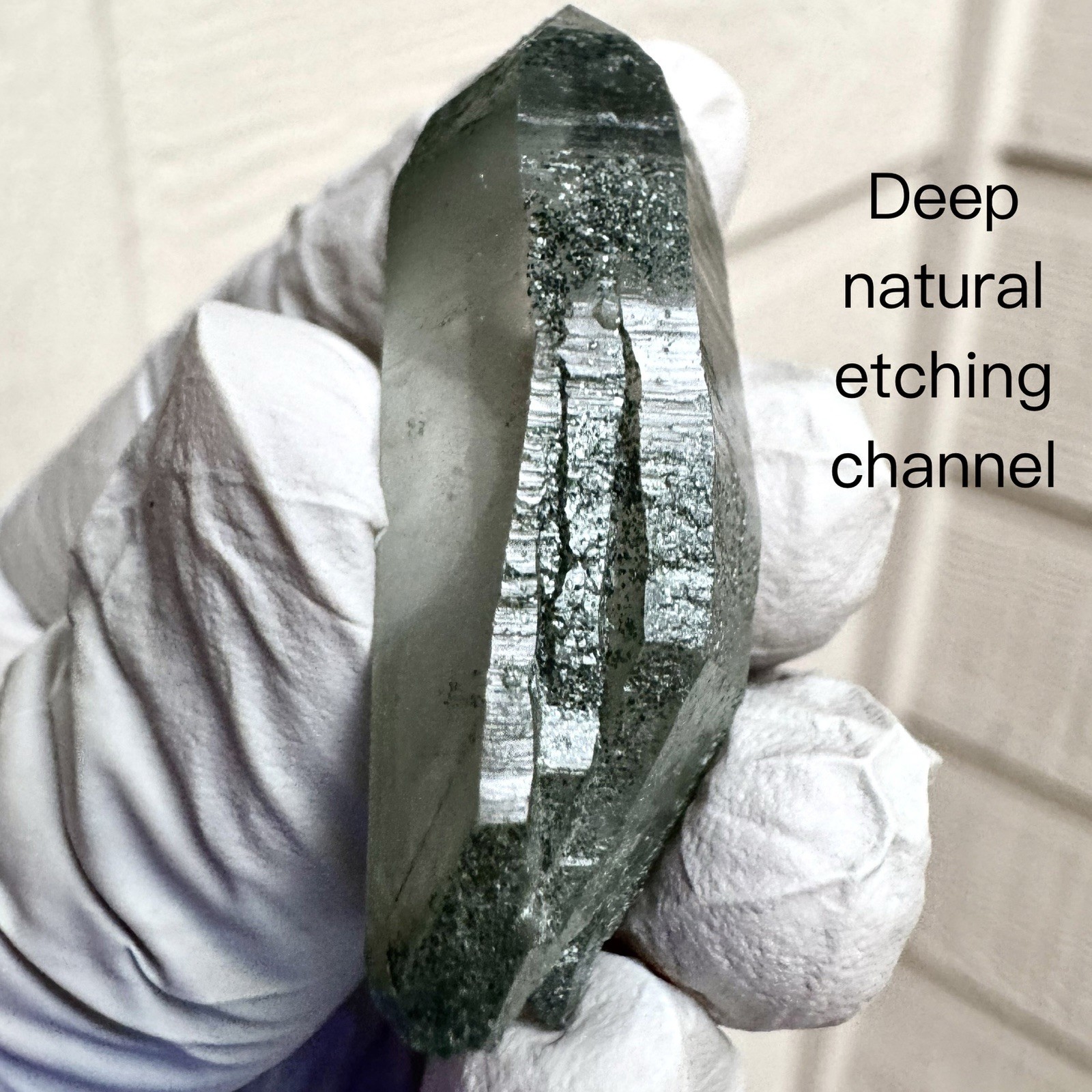 “Green Forest Canyon”Hashupi Himalaya Floater Silver-sand Phantom Quartz Crystal