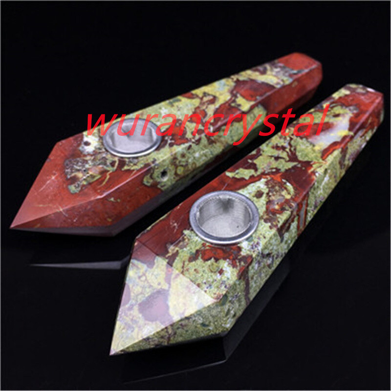 Natural Quartz Crystal Smoking Pipe Obelisk Point Rock Wand Reiki Healing Stone