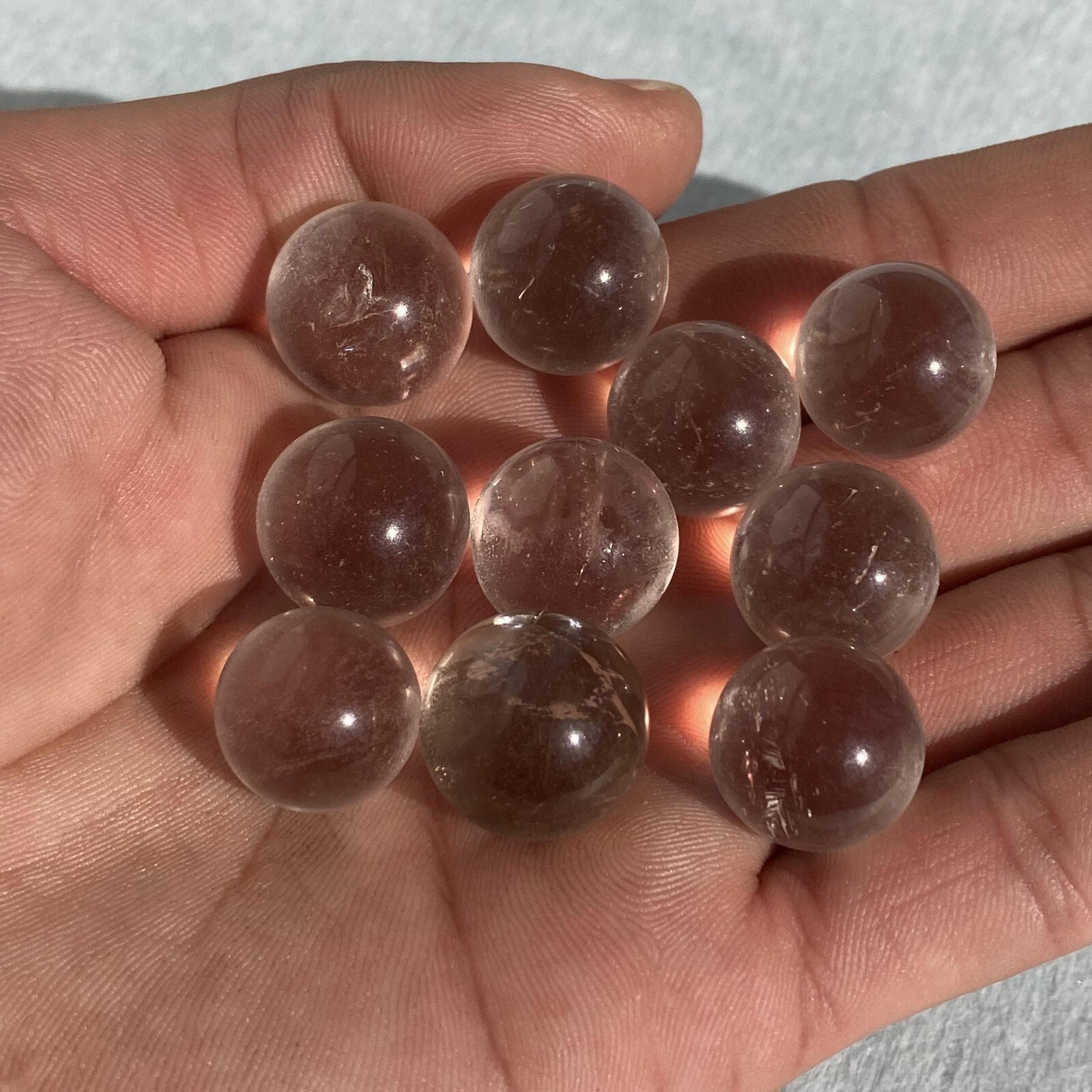 10pcs Natural Clear crystal Ball Quartz Crystal Sphere 15mm+ Polishing Healing