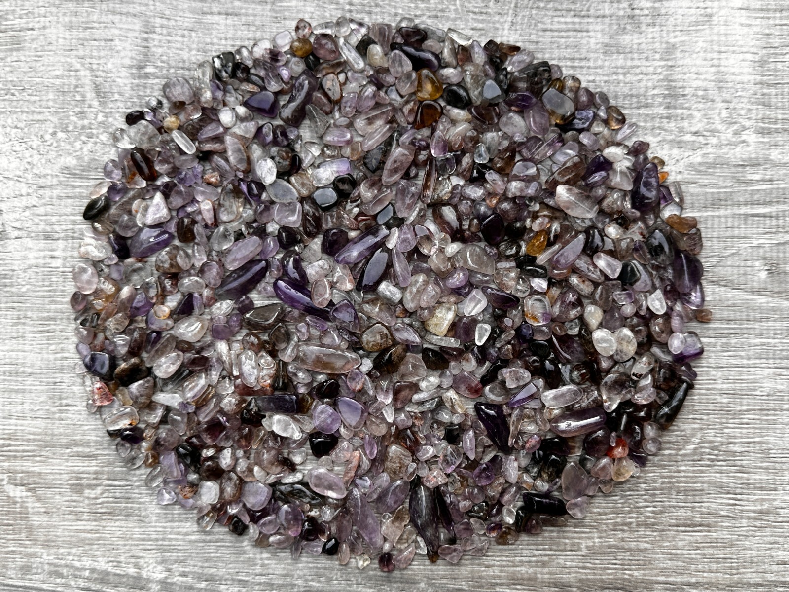 Grade A++ Super 7 Semi Tumbled Gemstone Mini Chips 5-15mm, Wholesale Bulk Lot