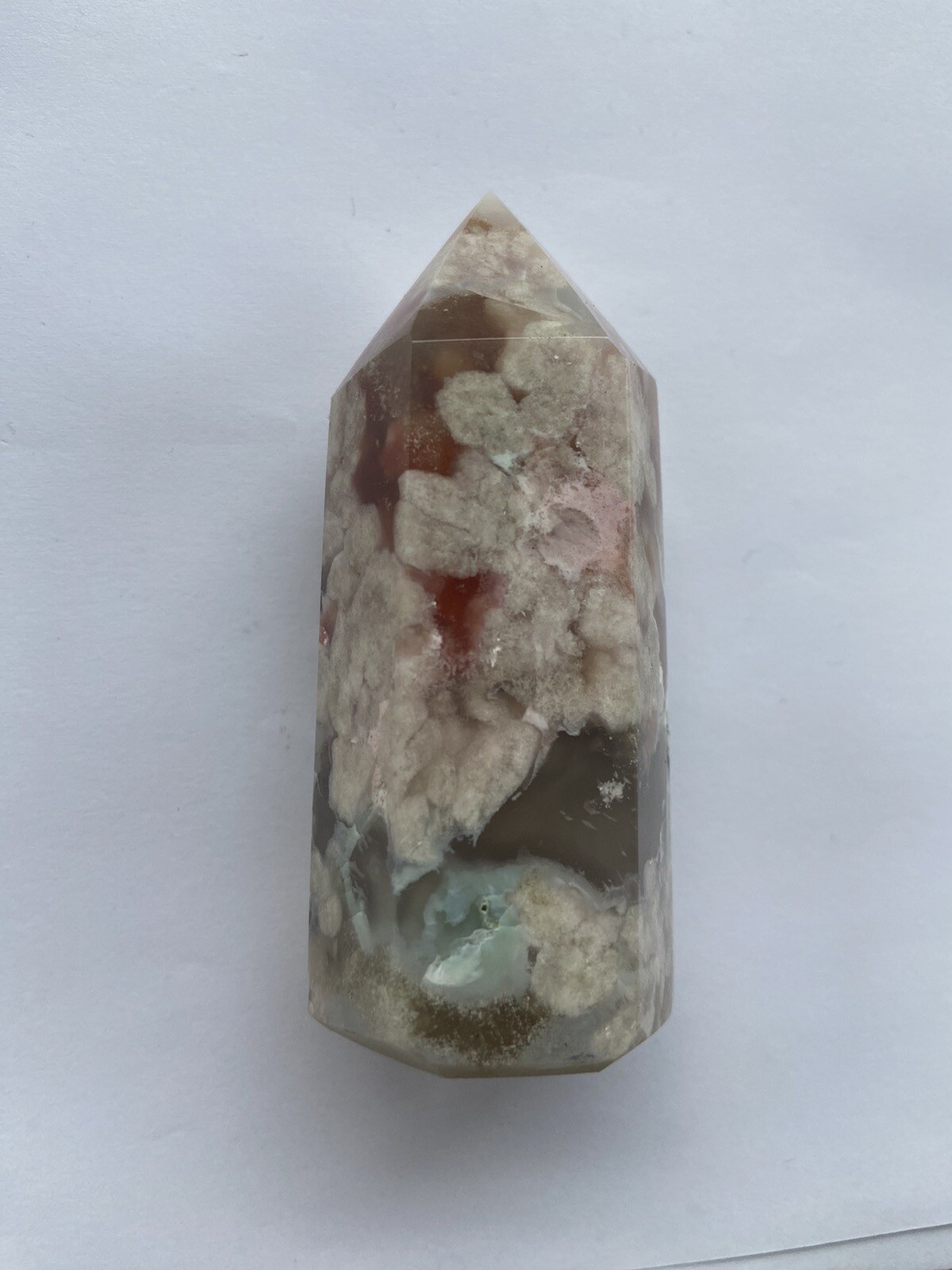 Flower Blossom Agate Crystal Tower Point 7-8cm Obelisk HIGH QUALITY DRUZY Polish
