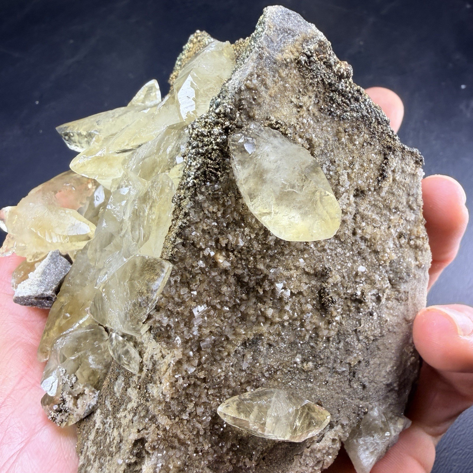 Calcite Crystals Iridescent Chalcopyrite on Matrix / Missouri *Video