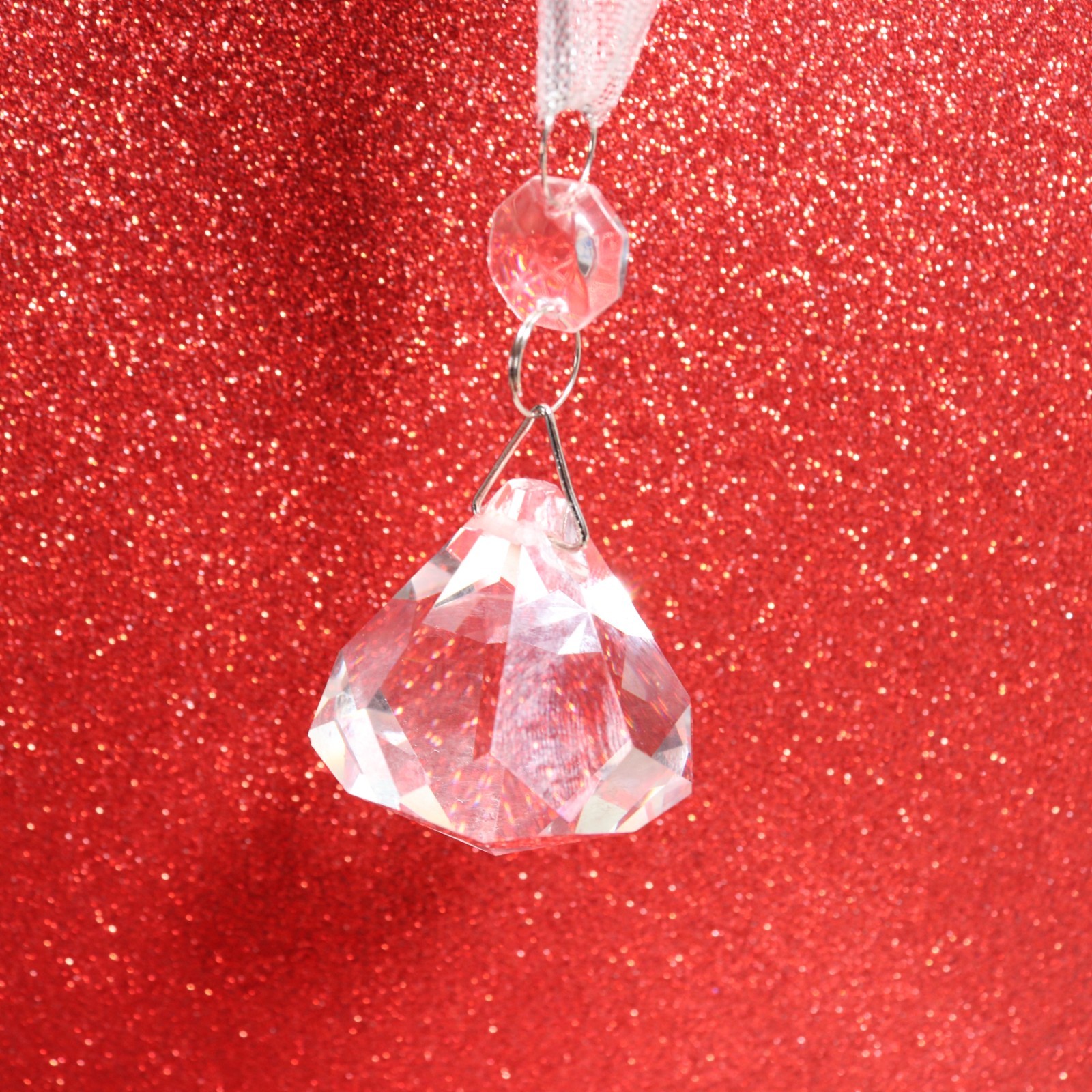Vtg Diamond Triangle Pyramid Triangle Crystal Pendants Prisms Hanging Suncatcher