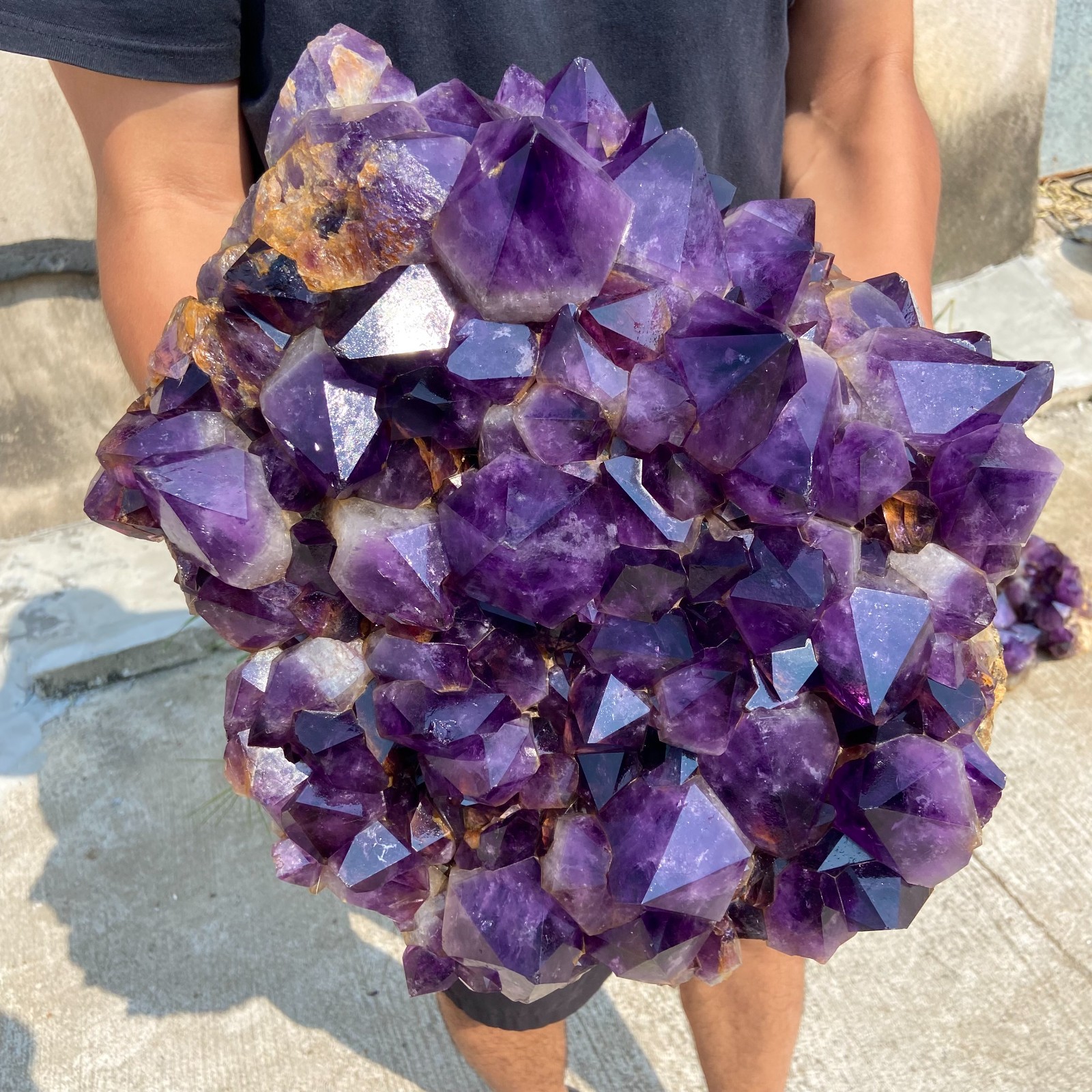 58.9LB Natural Amethyst geode quartz cluster crystal specimen Healing Specimen