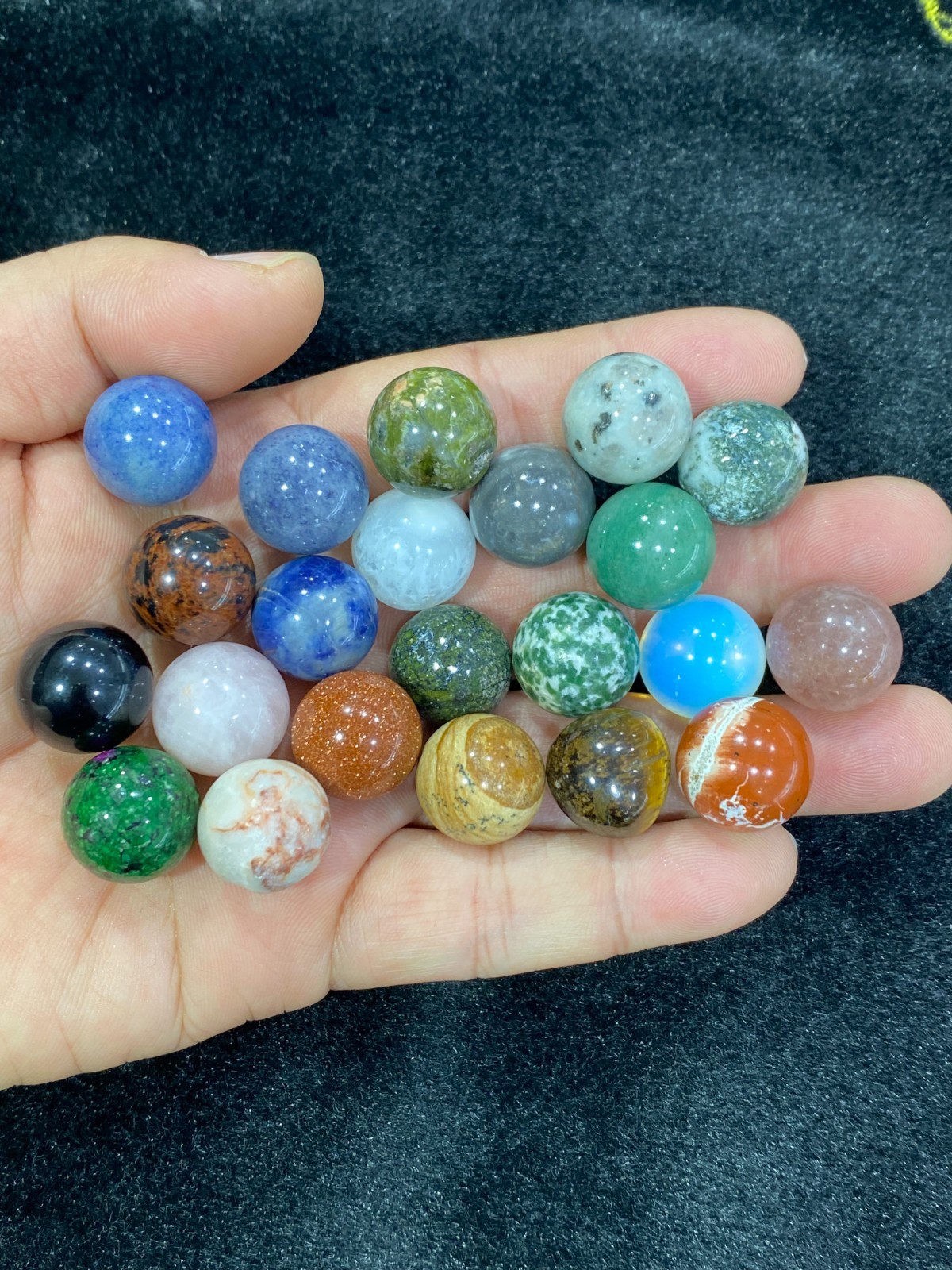 5pc Natural Mixed Sphere Quartz Crystal Carved 15mm ball reiki healing gift