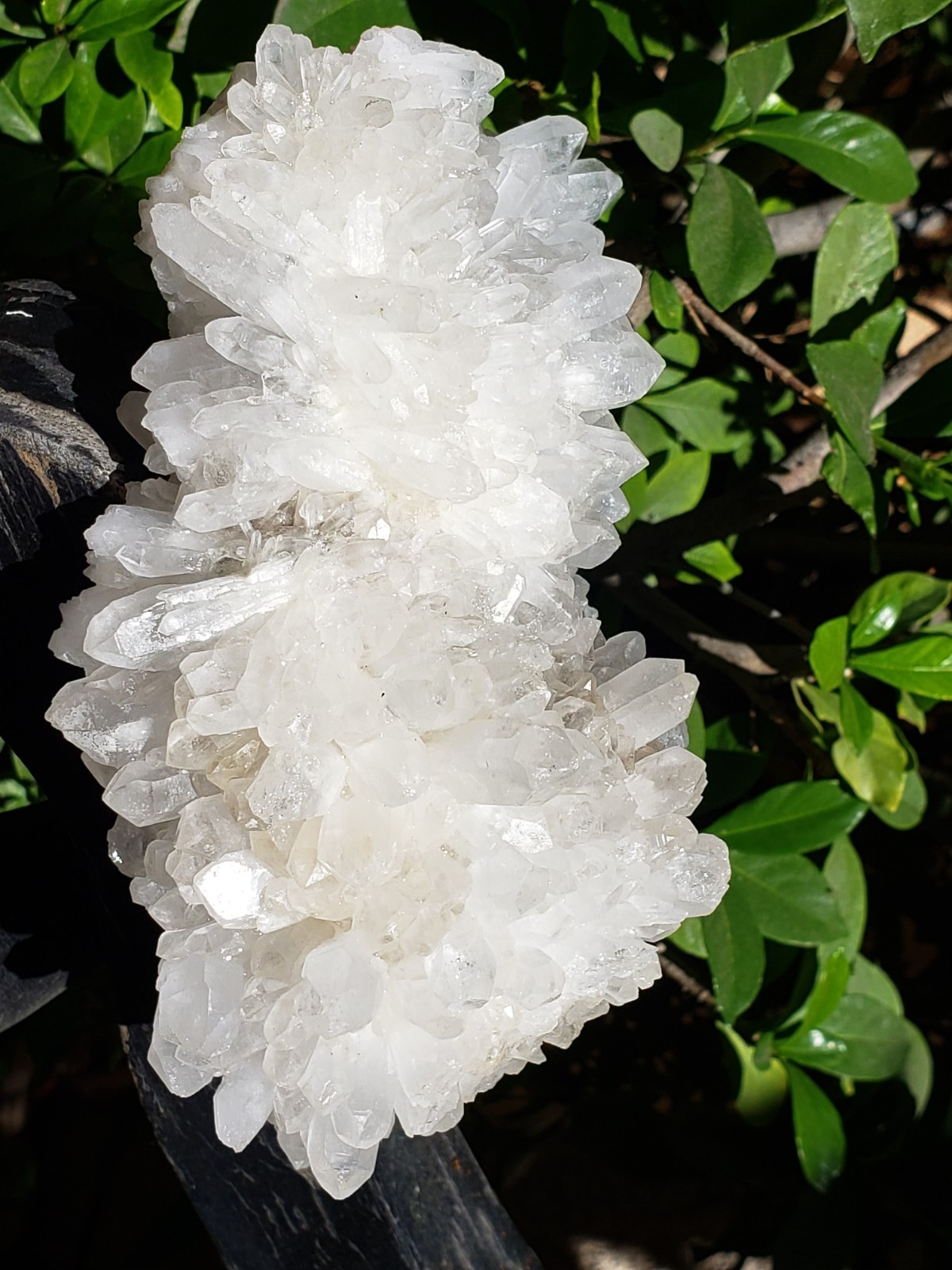 Natural White Clear Quartz Crystal Cluster Rainbow Specimen on Matrix, 1042g