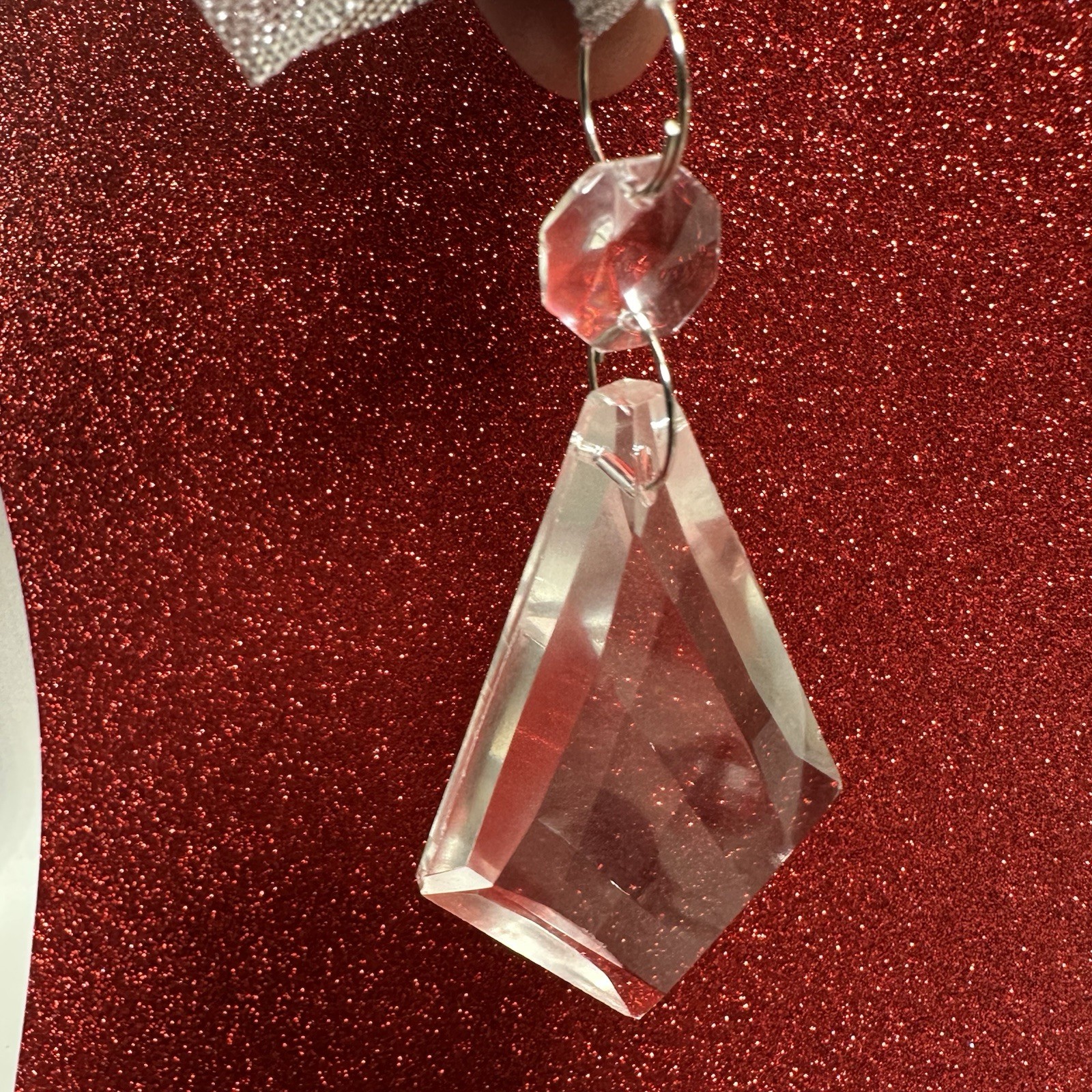 Vintage Diamond Triangle Crystal Pendants Prisms Hanging Chandelier Suncatcher