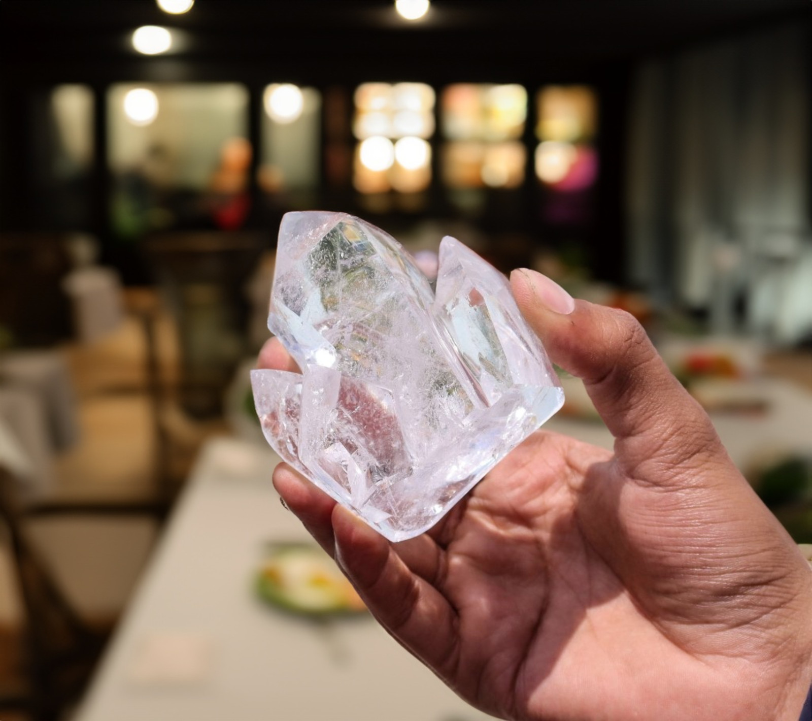 80MM Clear Quartz Cluster Chakra Balance Healing Gemstone Cluster Point Cluster