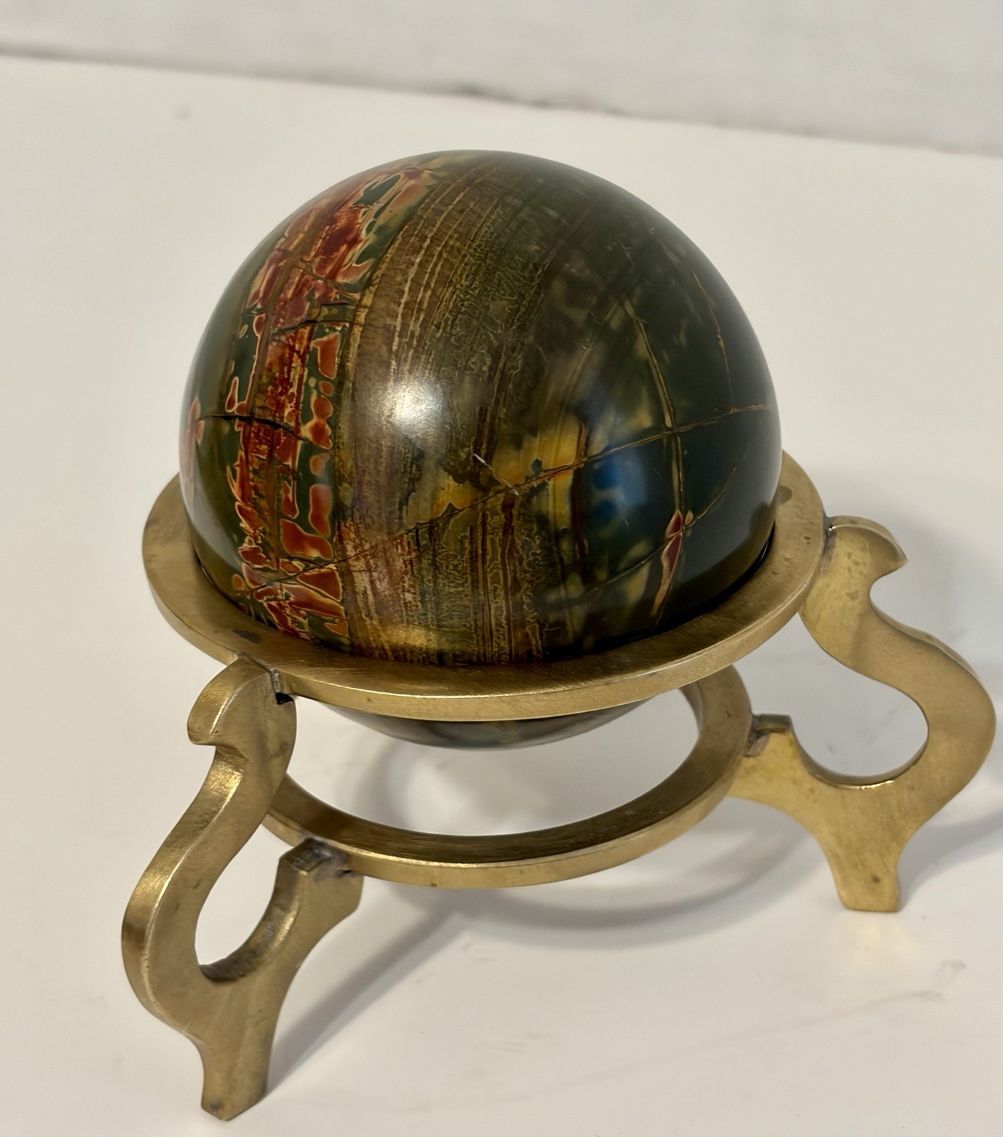 cherry creek jasper sphere 2.5” with brass holder