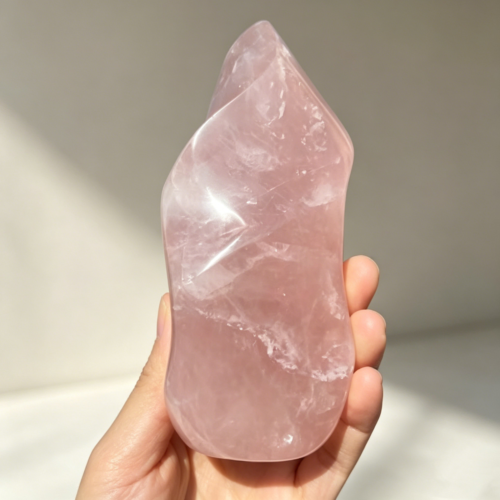 Rose Quartz Flame Crystal 180-200g Natural Love Healing Stone