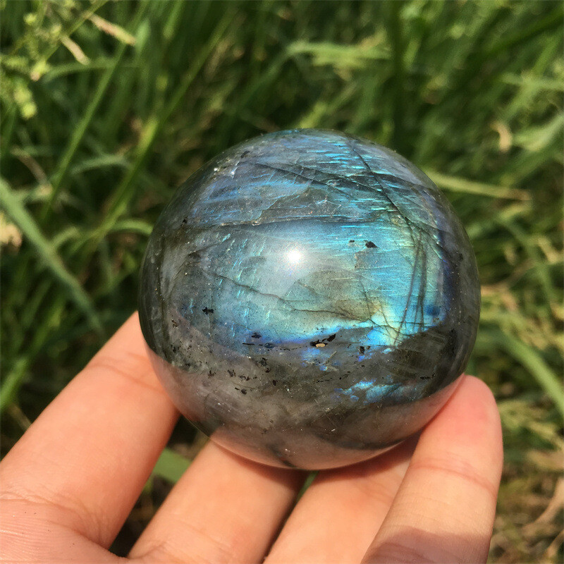 40mm Natural Multicolor Labradorite Ball Quartz Crystal Sphere Reiki Healing
