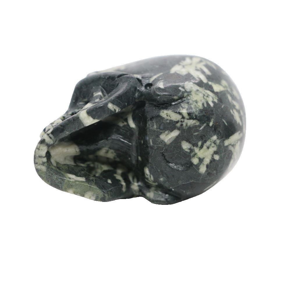2″ SNOWFLAKE STONE Carved Crystal Skull Realistic Healing Randomly Send 1pc