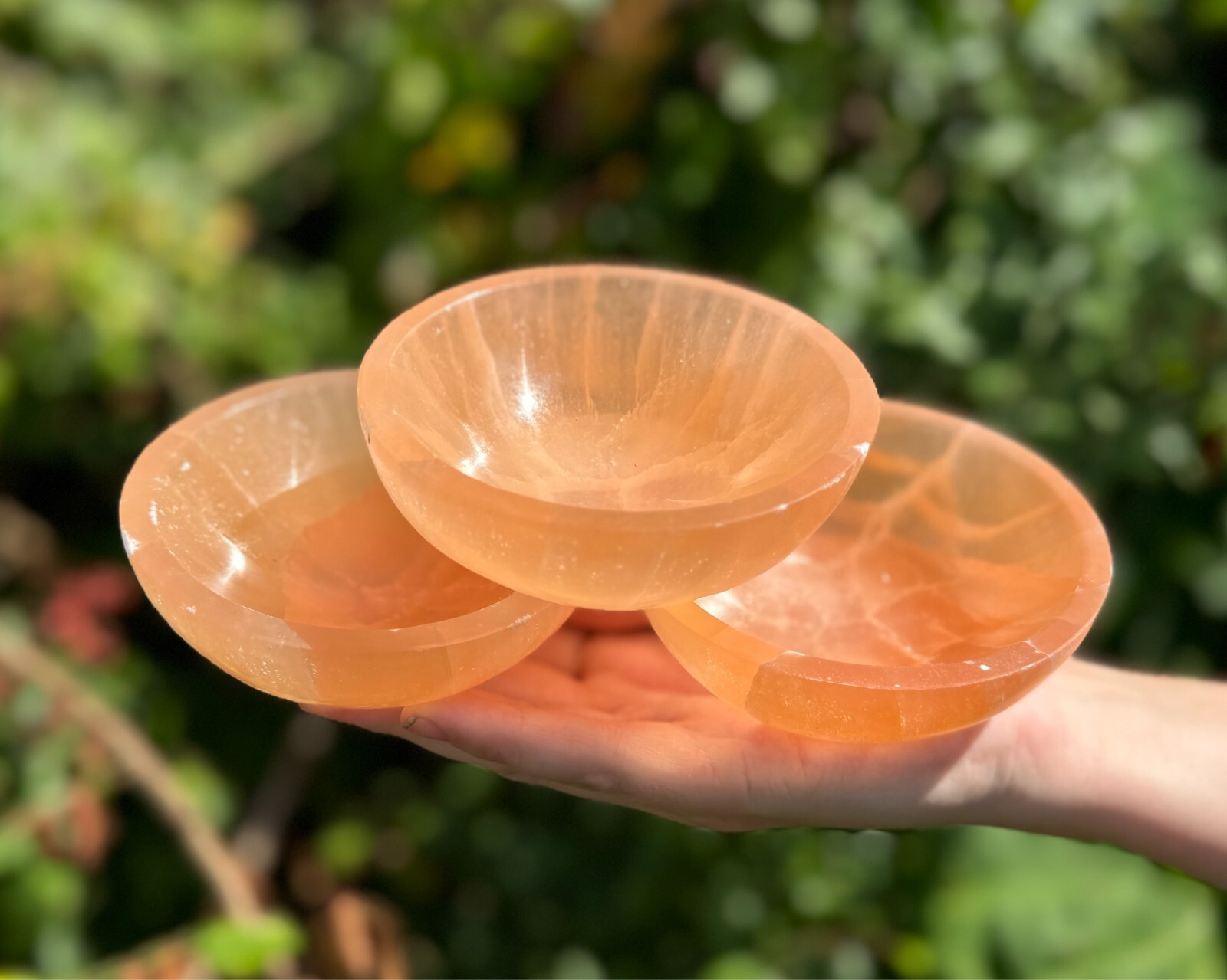 Orange Selenite Charging Bowls, 4″ Offering Bowl (Selenite Crystal Cleansing)