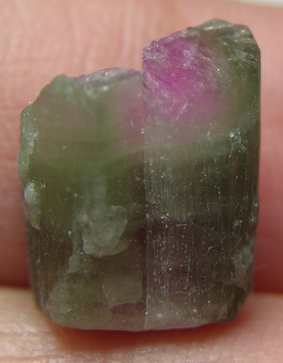 11.00ct Afghan 100%Natural Raw Watermelon Tourmaline Crystal Specimen 2.15g 13mm