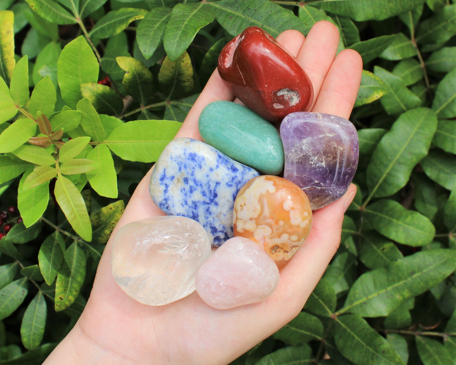 Assorted Mixed Tumbled Stones 2 lb Wholesale Bulk Lot LARGE Chakra Reiki Mix