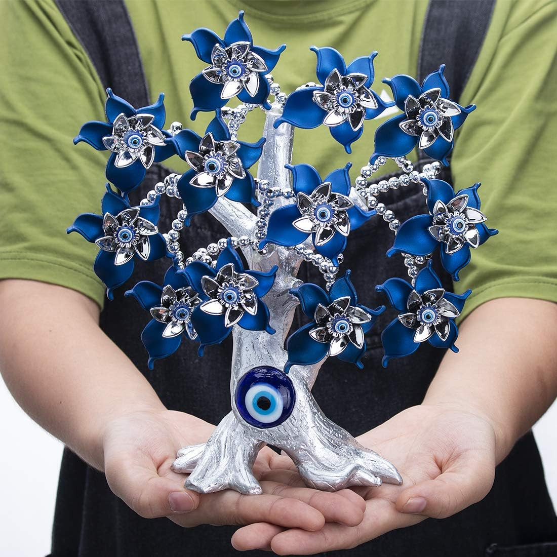 10.4” Turkish Evil Eye Tree Protection Evil Eye Statue for Good Luck,Feng Shui