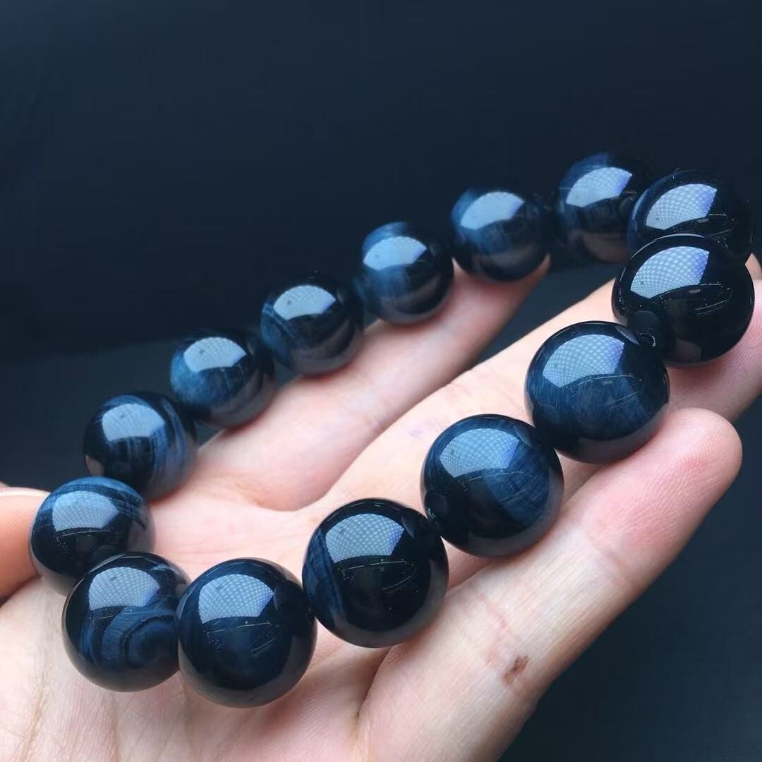 17mm Natural Tiger-eye Bead Bracelet Reiki Crystal Quartz Healing Decorate 1pc
