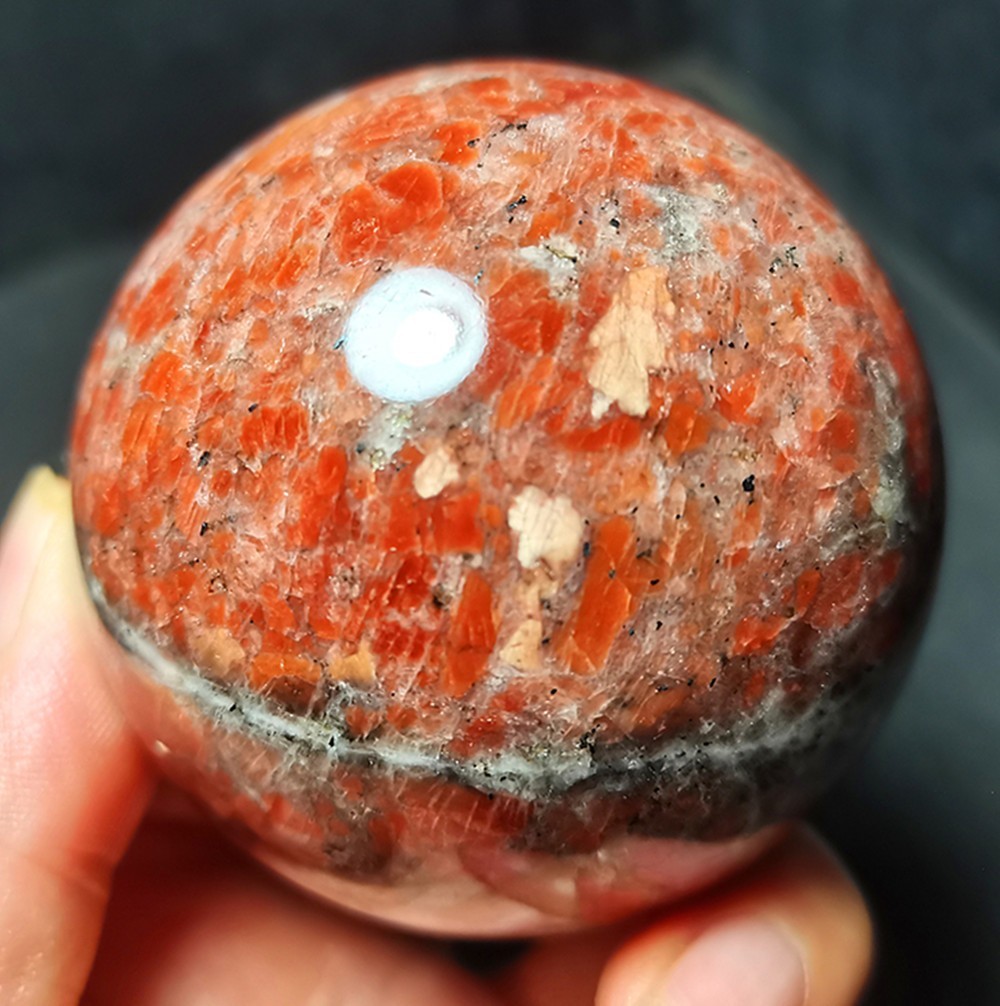 Rare 382G Natural Polished Gold Sun Agate Crystal Ball Healing A162