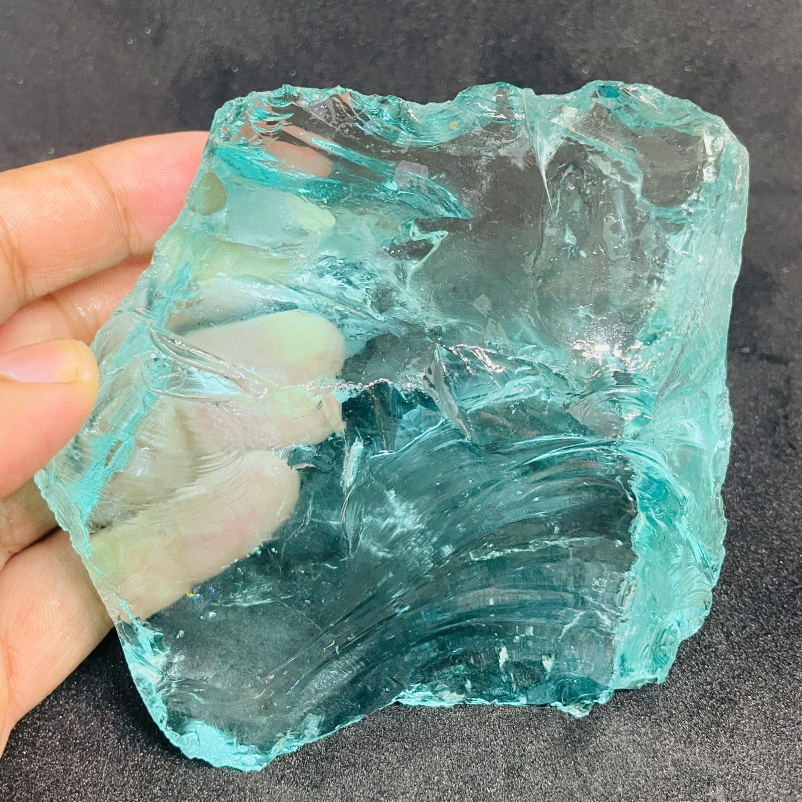 Premium Aqua Blue Andara Obsidian Gemstone 950-1 CT – Healing Raw Crystal Chunk
