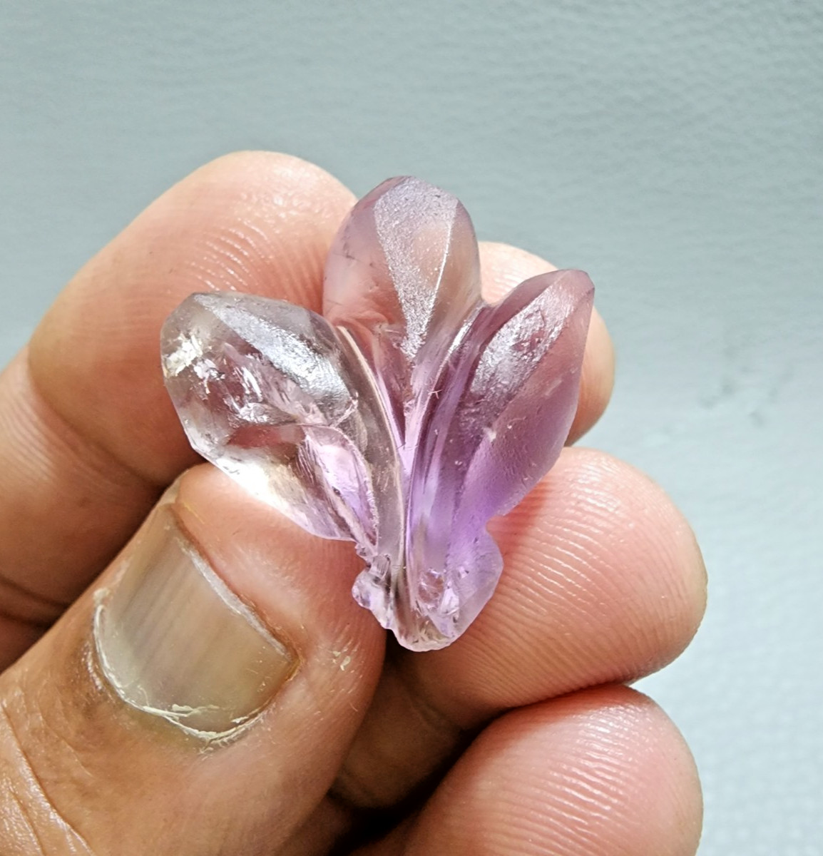 36 Ct Beautiful Purple Ametrine Leaf Shape Carving Rough Jewelry Making Gemstone