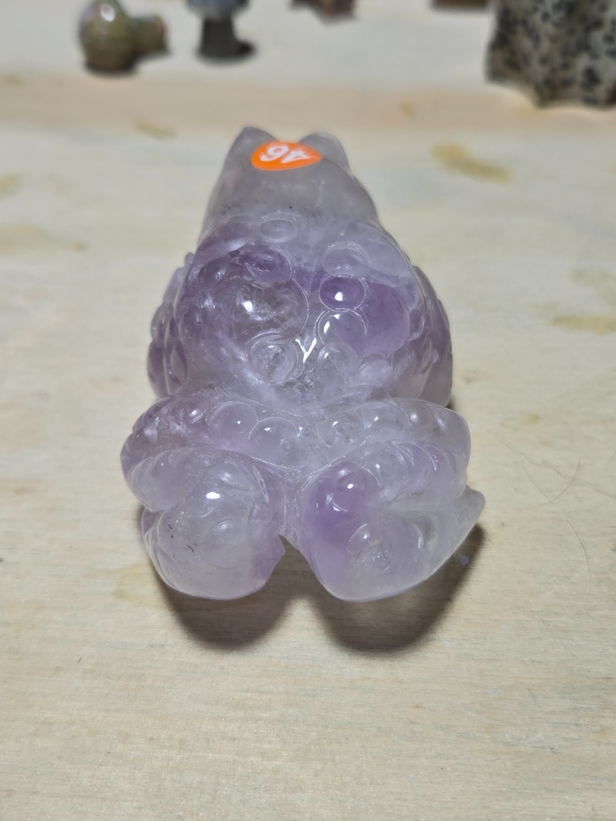 BEAUTIFUL Hand Carved Amethyst Toad figurine ~3x2in O46