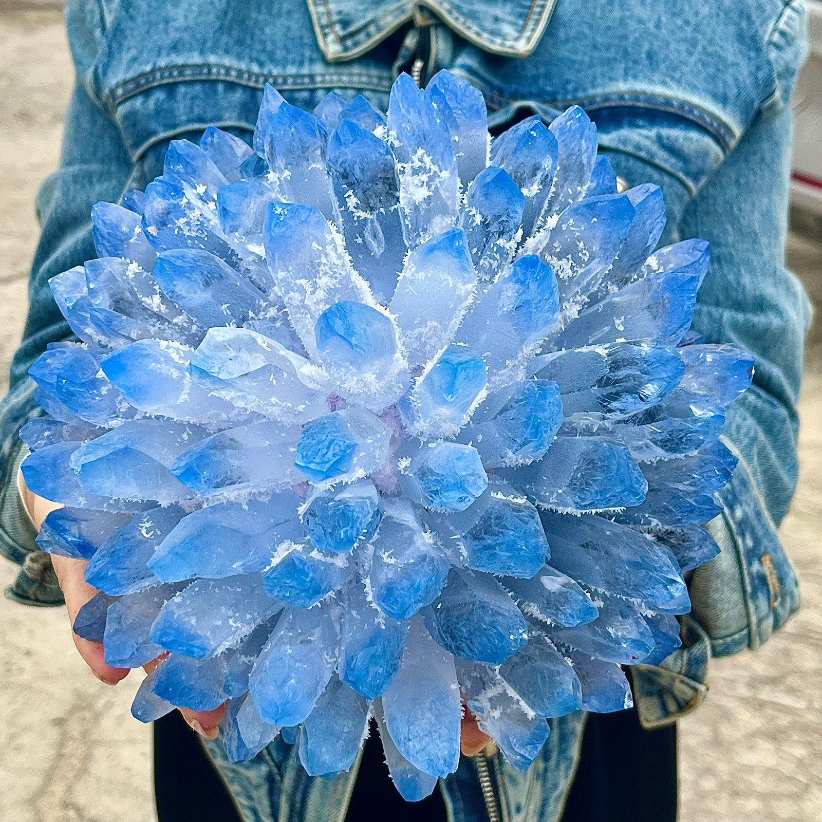 11.9LB eatiful blue Tibetan Ghost phantom Quartz Crystal Cluster Specimen