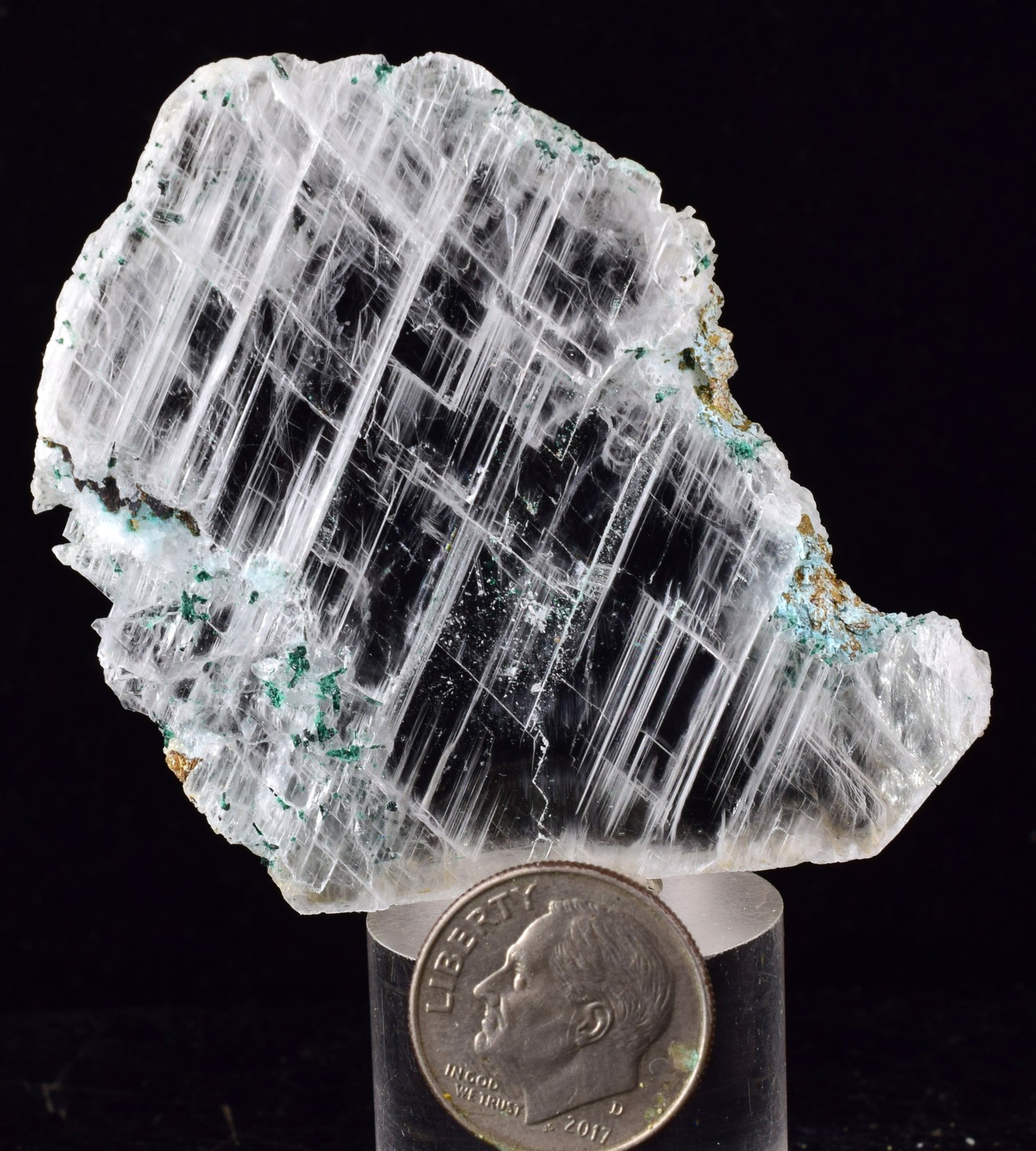 4.6cms GEM ATACAMITE INSIDE SELENITE CRYSTAL LILY MINE PERU TB179