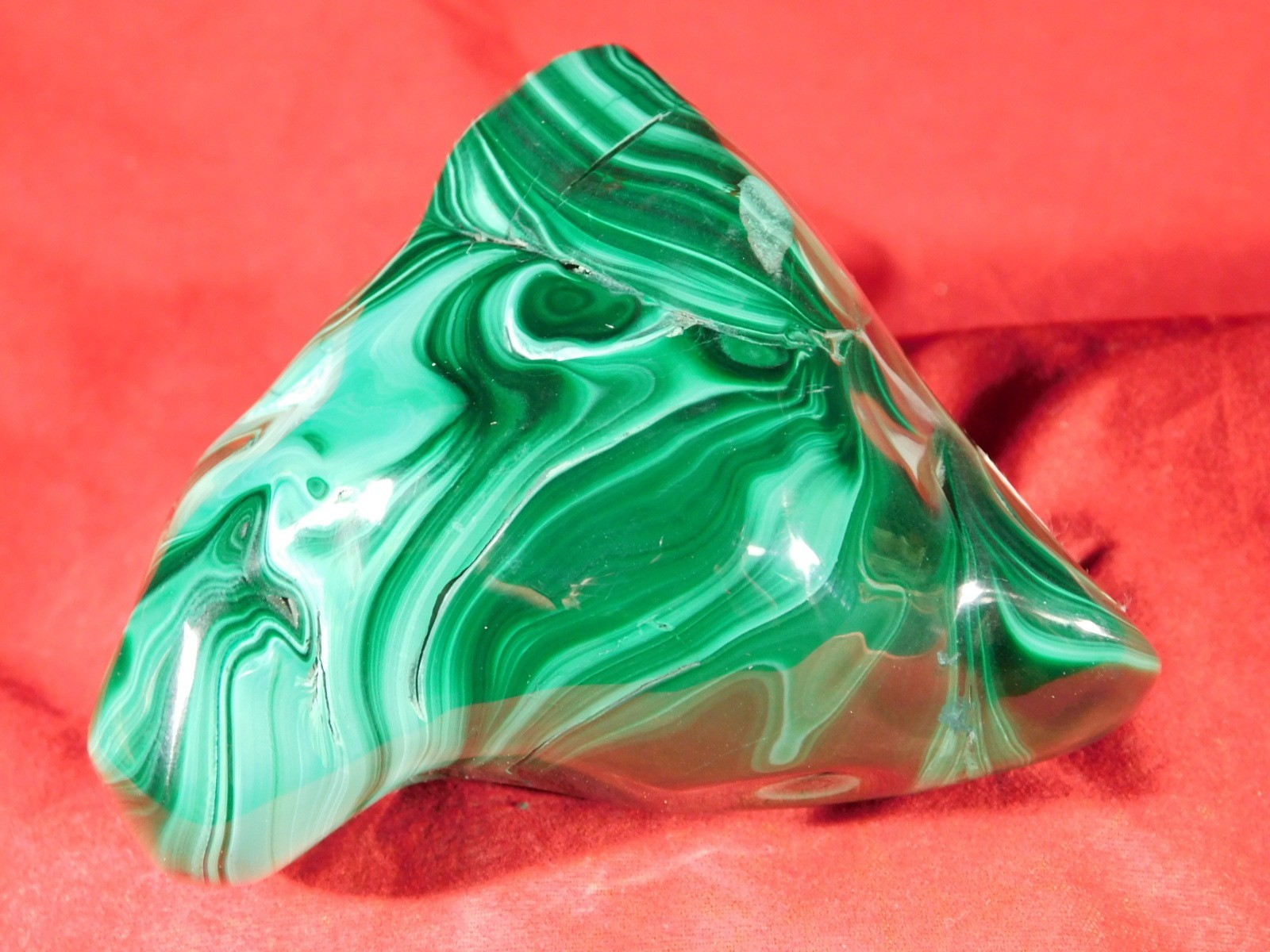 BIG! Polished Deep GREEN Malachite STALACTITE or Stalagmite From the Congo 583gr