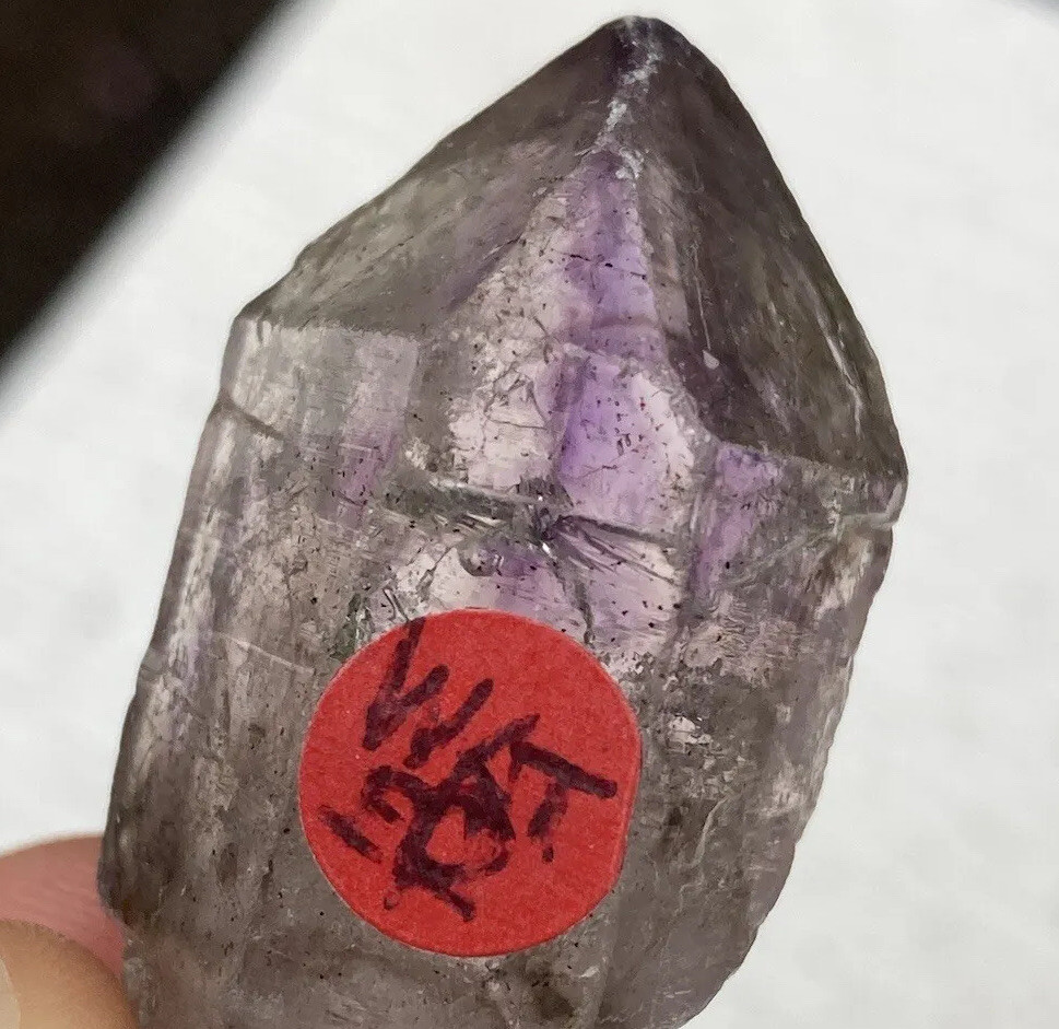 RARE ENHYDRO SMOKY AMETHYST Water Bubble Crystal Point CHIREDZI ZIMBABWE 1.73″