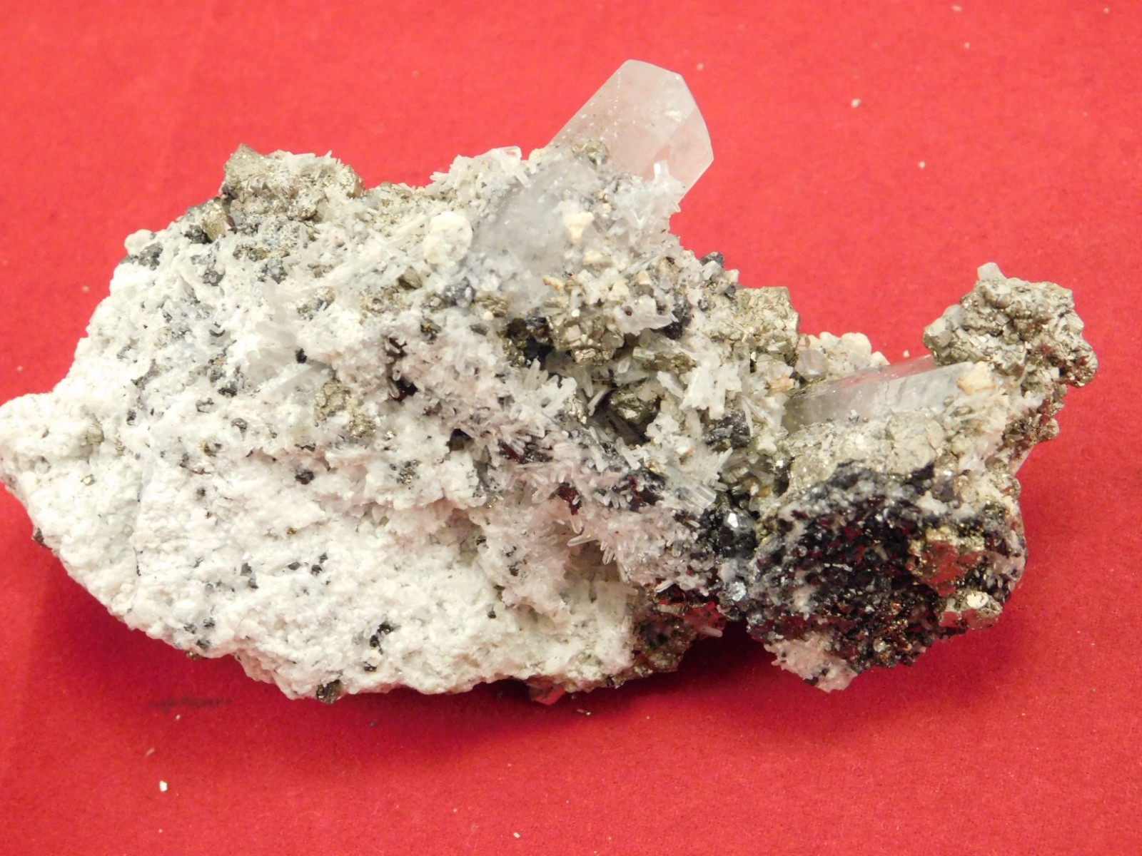 FLUORESCENT Calcite CRYSTAL Cluster on PYRITE Crystals Peru 125gr