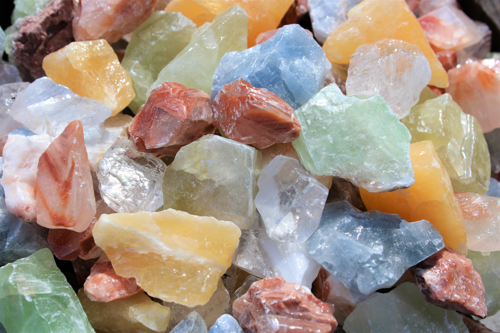 1 lb Bulk Lot Mixed Assorted Calcite (Rough Raw Crystal Gemstone Mineral 16 oz)